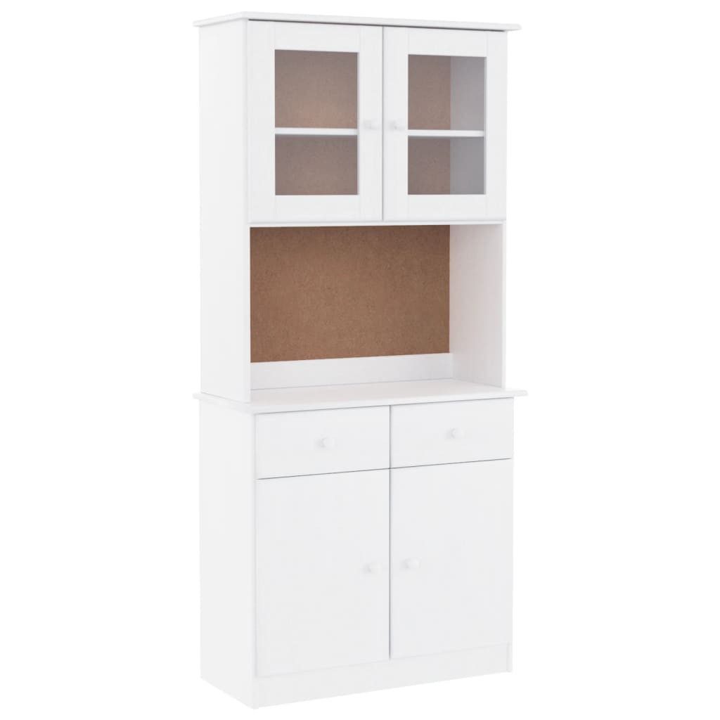 vidaXL Highboard Highboard ALTA Weiß 77x35x165 cm Massivholz Kiefer (1 St)
