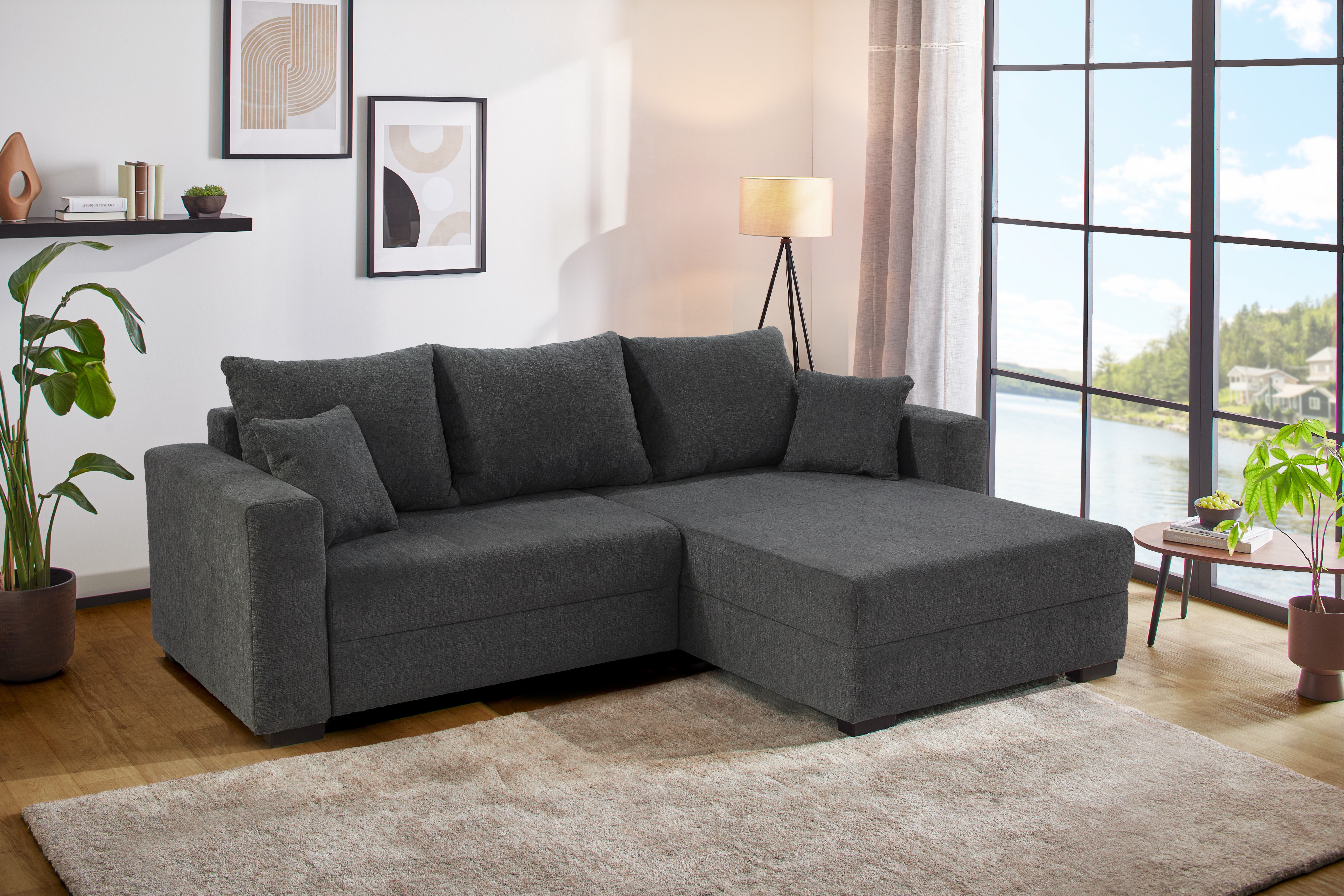 Jockenhöfer Gruppe Ecksofa Ecksofa Elmau, Größe Ottomane: XL, B:261cm, mit Schlaffunktion, Bettkasten & 2 Zierkissen