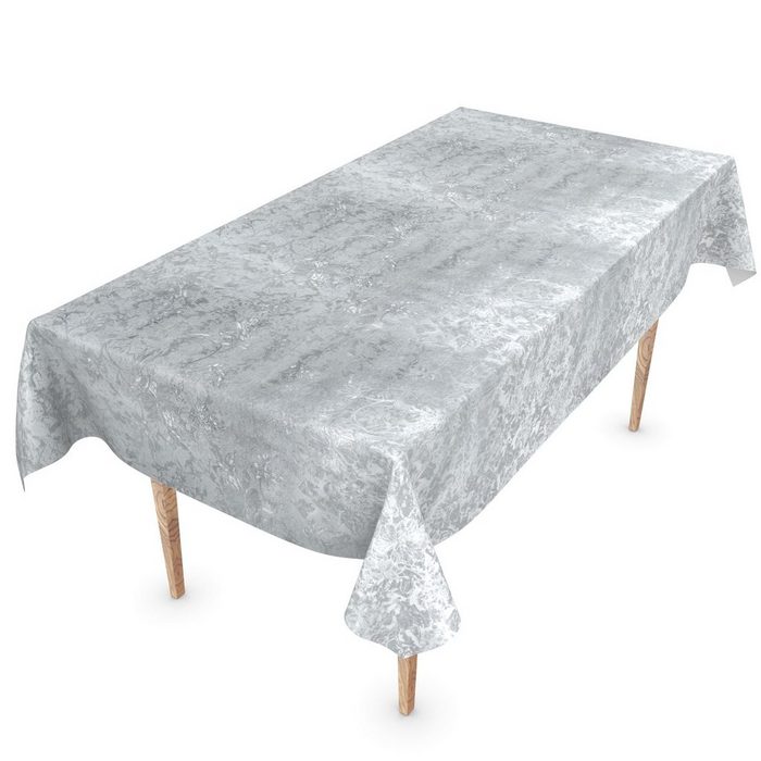 ANRO Tischdecke Tischdecke Wachstuch Einfarbig Grau Robust Wasserabweisend Breite 140 Glatt
