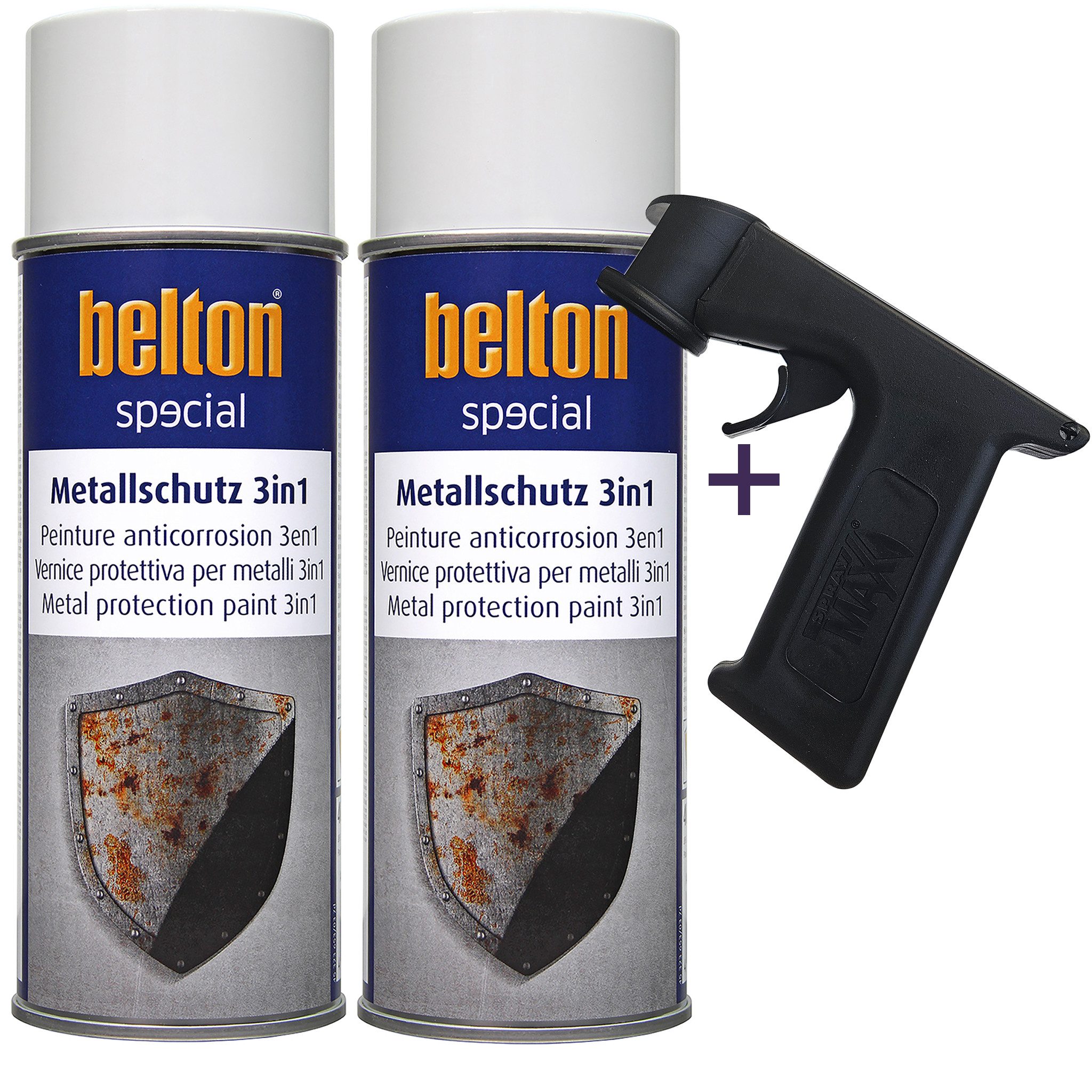 ECI Tools Metallschutzlack 2x Belton Metallschutzlack 3in1 400 ml incl. Handgriff, Farbiger Decklack