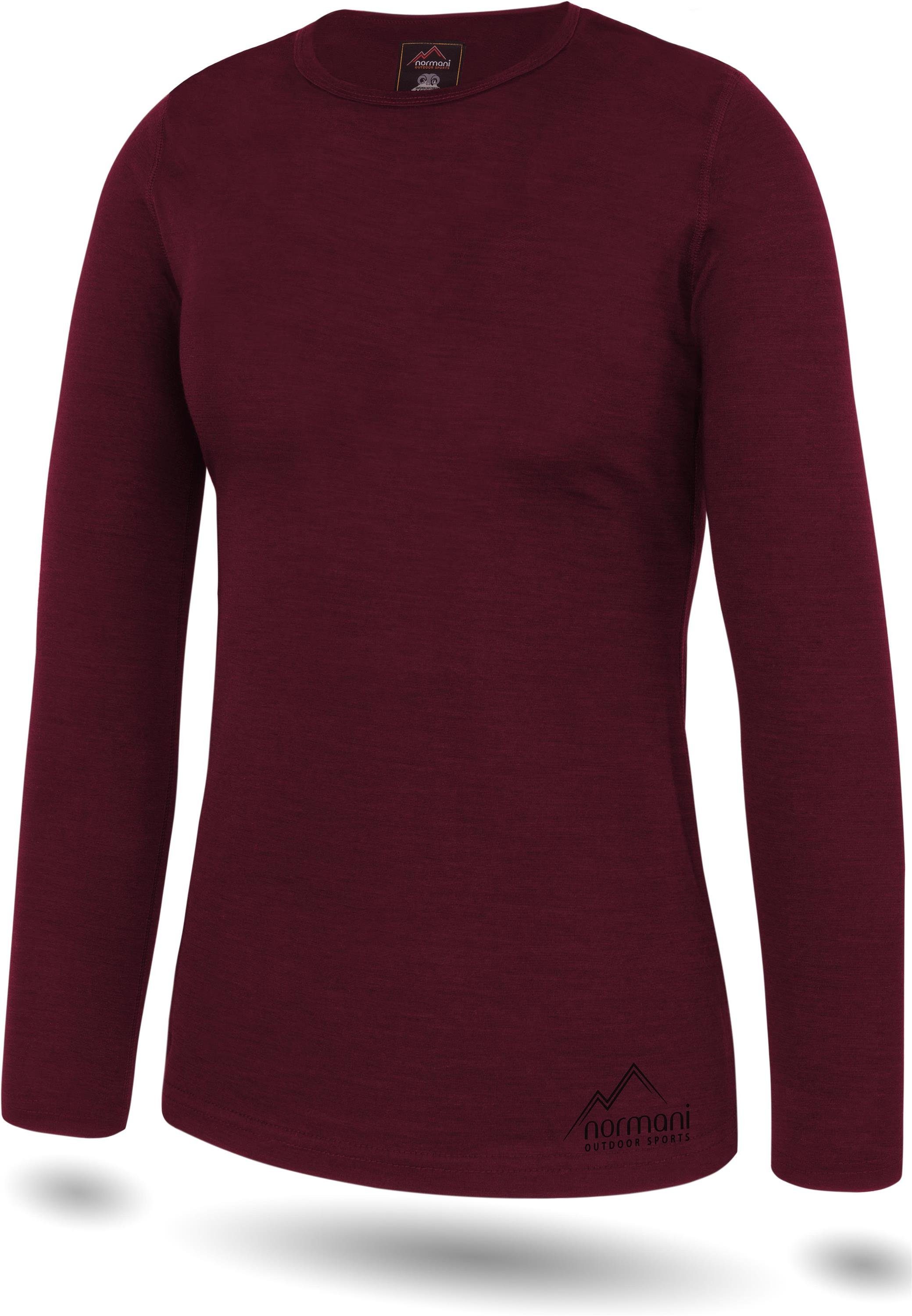 normani Langarmshirt Damen Merino Langarm-Shirt Mandurah Ski-Unterwäsche Rundhals Merino Pullover Unterhemd - 100 % Merinowolle – Bild 2 von 5