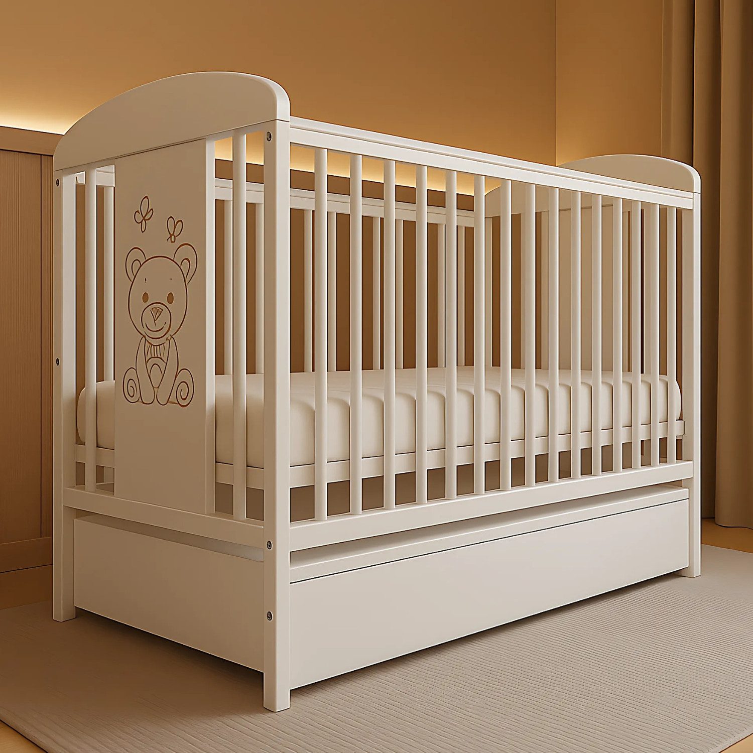 Alavya Home® Babybett TORA, Komplettset Gitterbett 60x120 mit Matratze, Sch günstig online kaufen