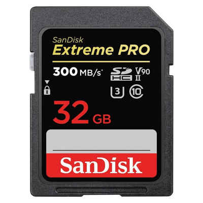 Sandisk »Extreme Pro« Speicherkarte (32 GB, UHS-I Class 10, 300 MB/s Lesegeschwindigkeit)