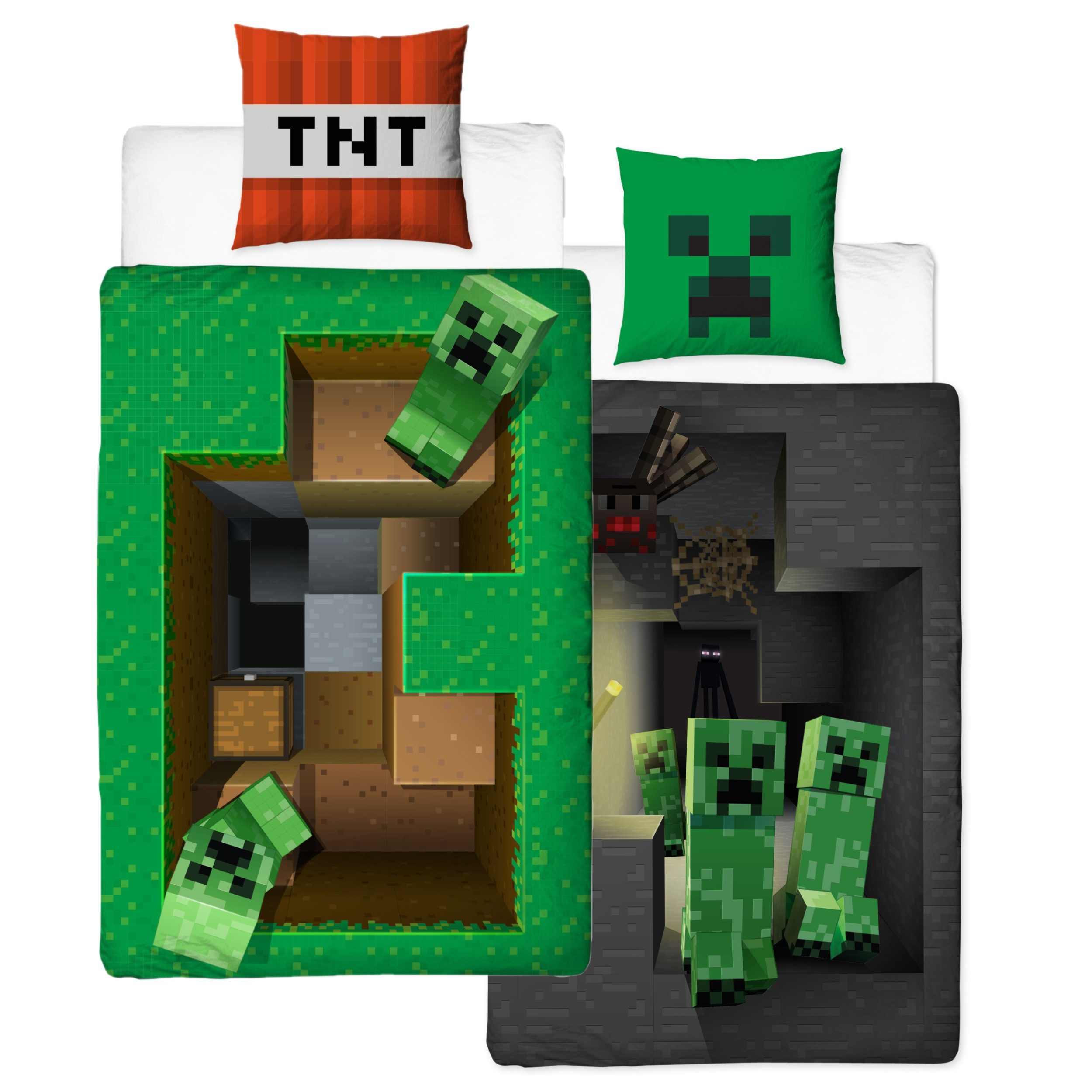 Familando Kinderbettwäsche Minecraft "Base" 135x200 + 80x80cm Gamingbettwäs günstig online kaufen