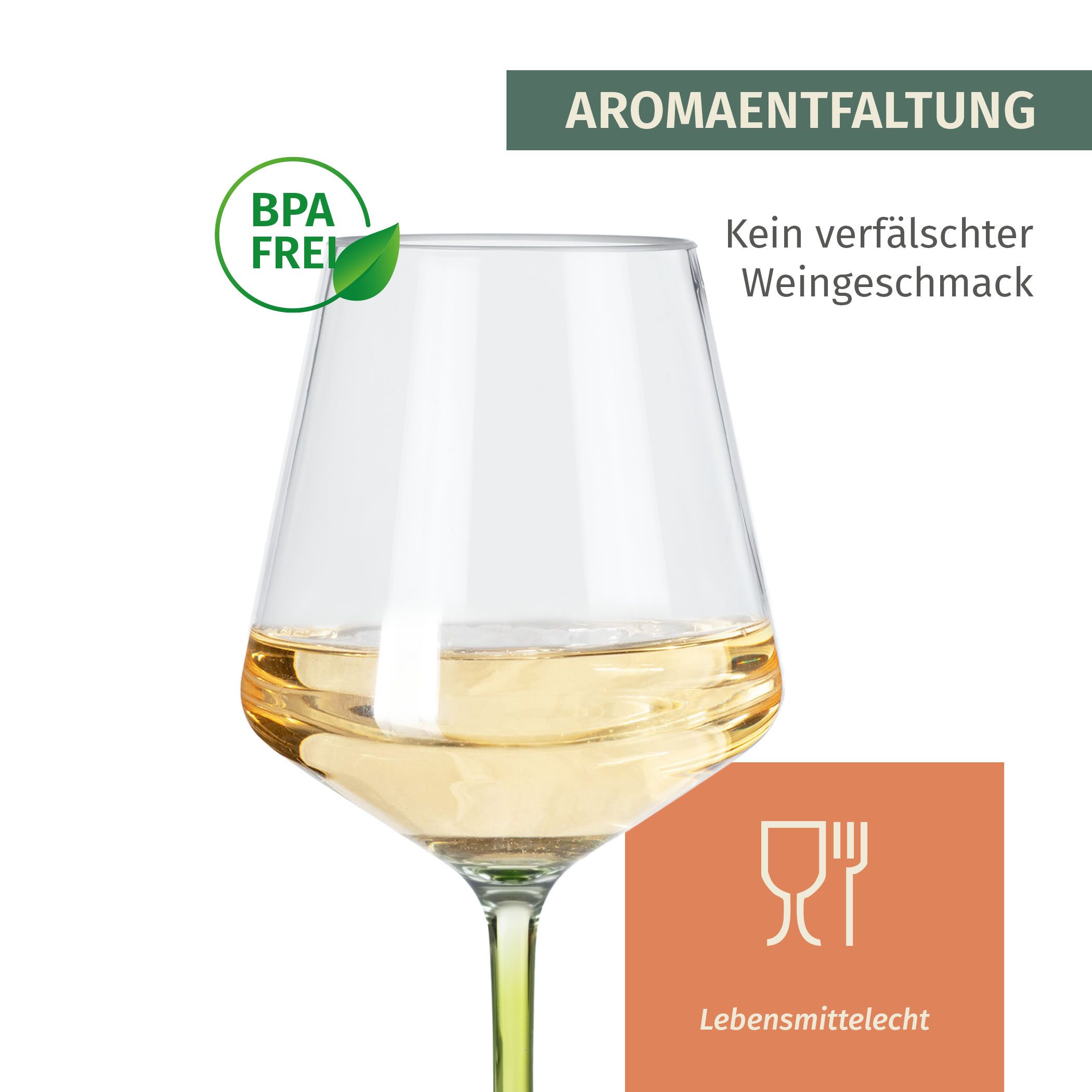 Moritz Weißweinglas Milano Weißweinglas green line 2er Set Polycarbonat 450 ml bruchfest – Bild 4 von 5