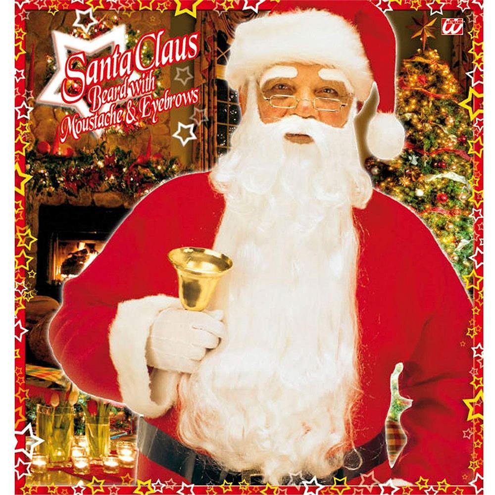 Widmann S.r.l. Kostüm-Perücke Weihnachtsmannbart Bart Nikolaus Weihnachtsmann Deluxe, Vollbart Set