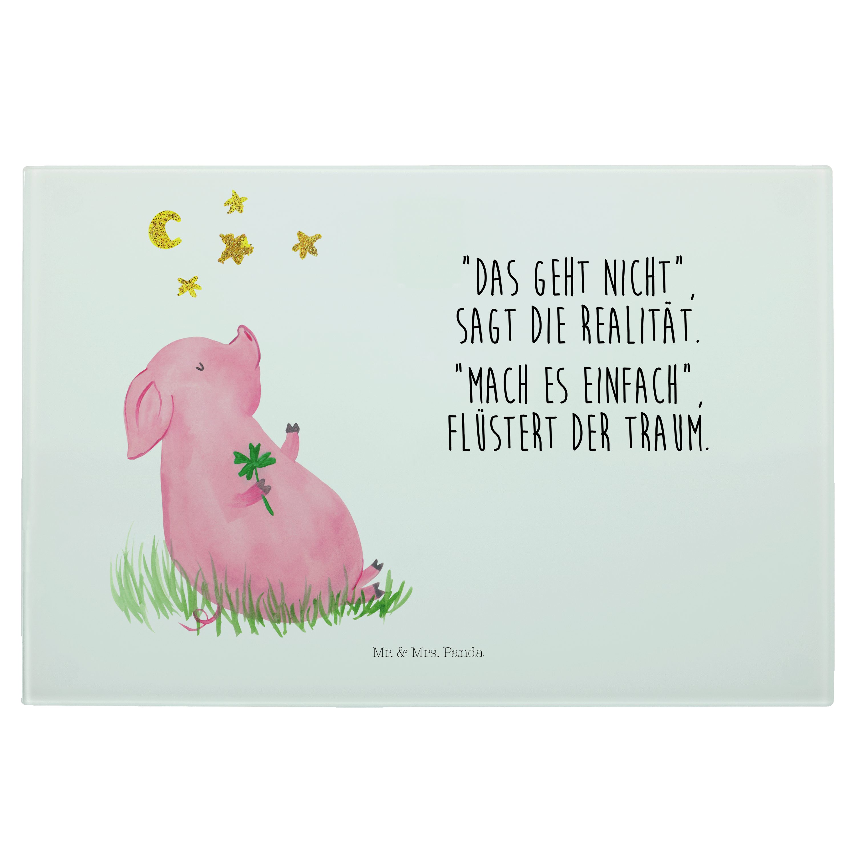 Mr. & Mrs. Panda Servierbrett Glücksschwein Weiß Geschenk