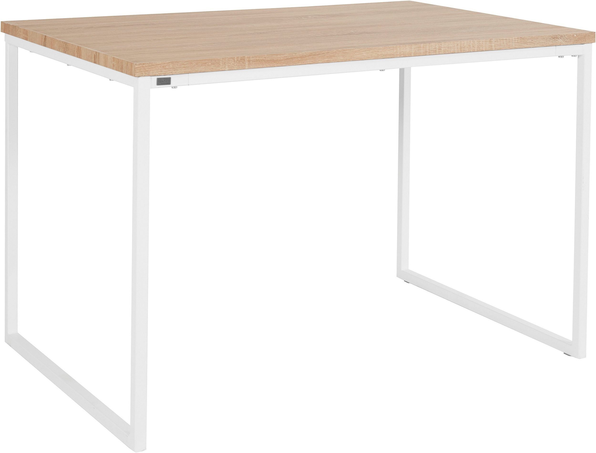 loft24 Esstisch Brolin, Tischplatte in Eichenoptik, Metallgestell, Breite 120 cm