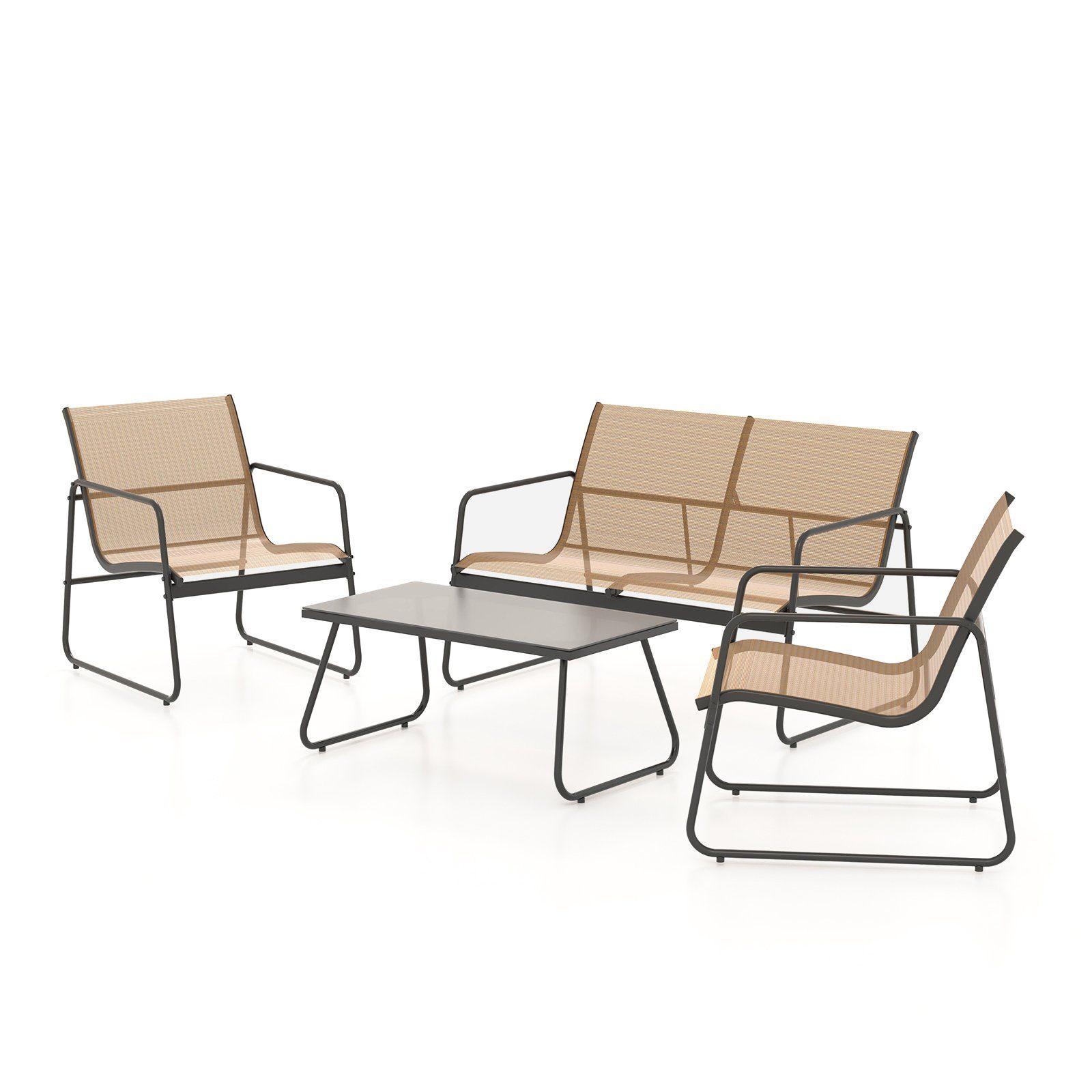 Grand patio Gartenlounge-Set Balkonset, Glas+Stahl, (Set, günstig online kaufen