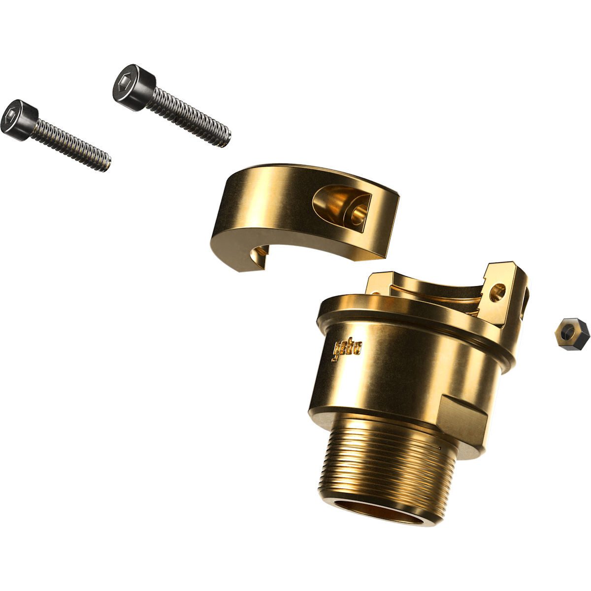 GEBO Gewindefitting miniKompaktadapter mit Außengewinde, Messing Serie 303 Stahlrohr, AG 1/2 Zoll x Ø 21,3 mm