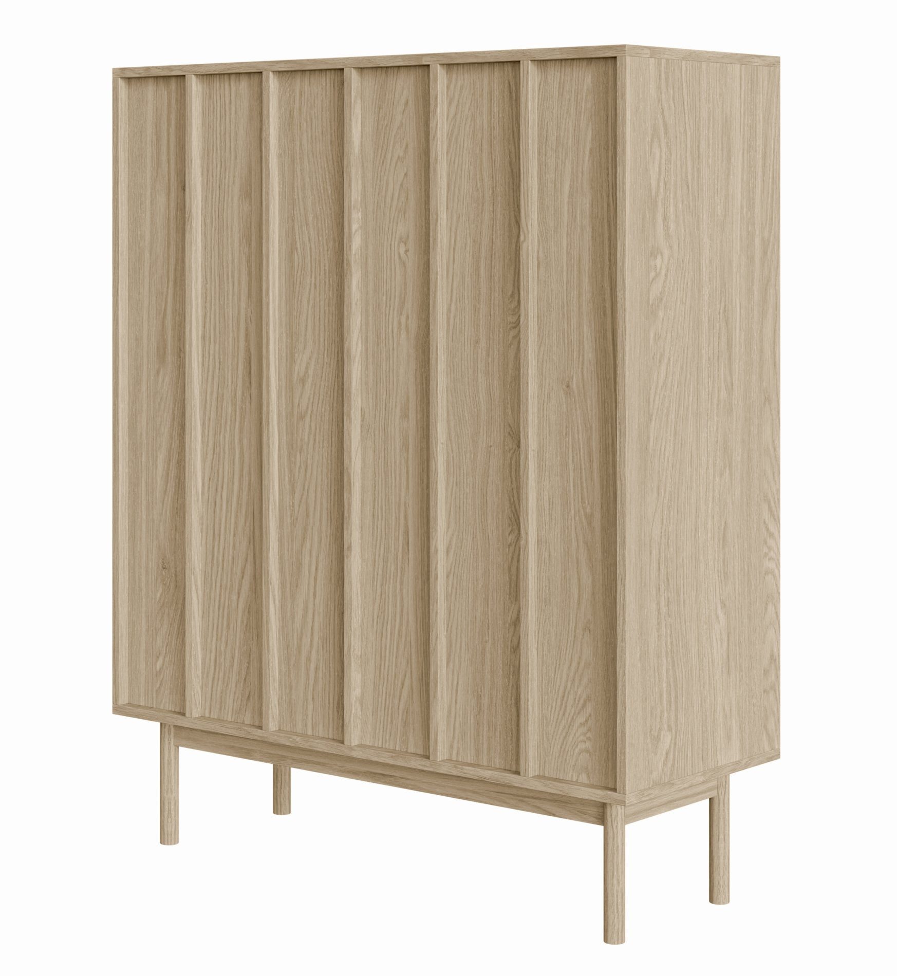 Selsey Highboard NEKSTO, 2-türig mit 6 Fächern, 124x100x40 cm