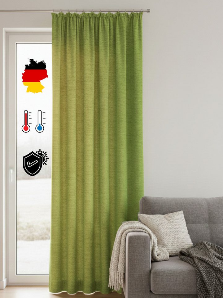 Wirth Vorhang Trondheim B (1 St), Kräuselband, blickdicht, Chenille, nach Maß