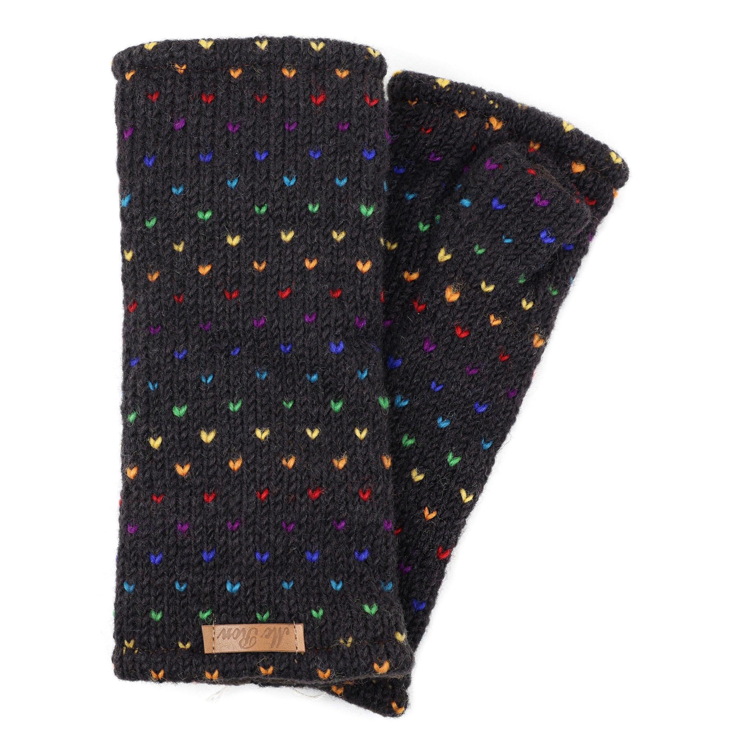 McRon Armstulpen Pulswärmer Modell Ines Regenbogen Mit Daumen, mit hohem Schurwoll-Anteil, komplett gefüttert