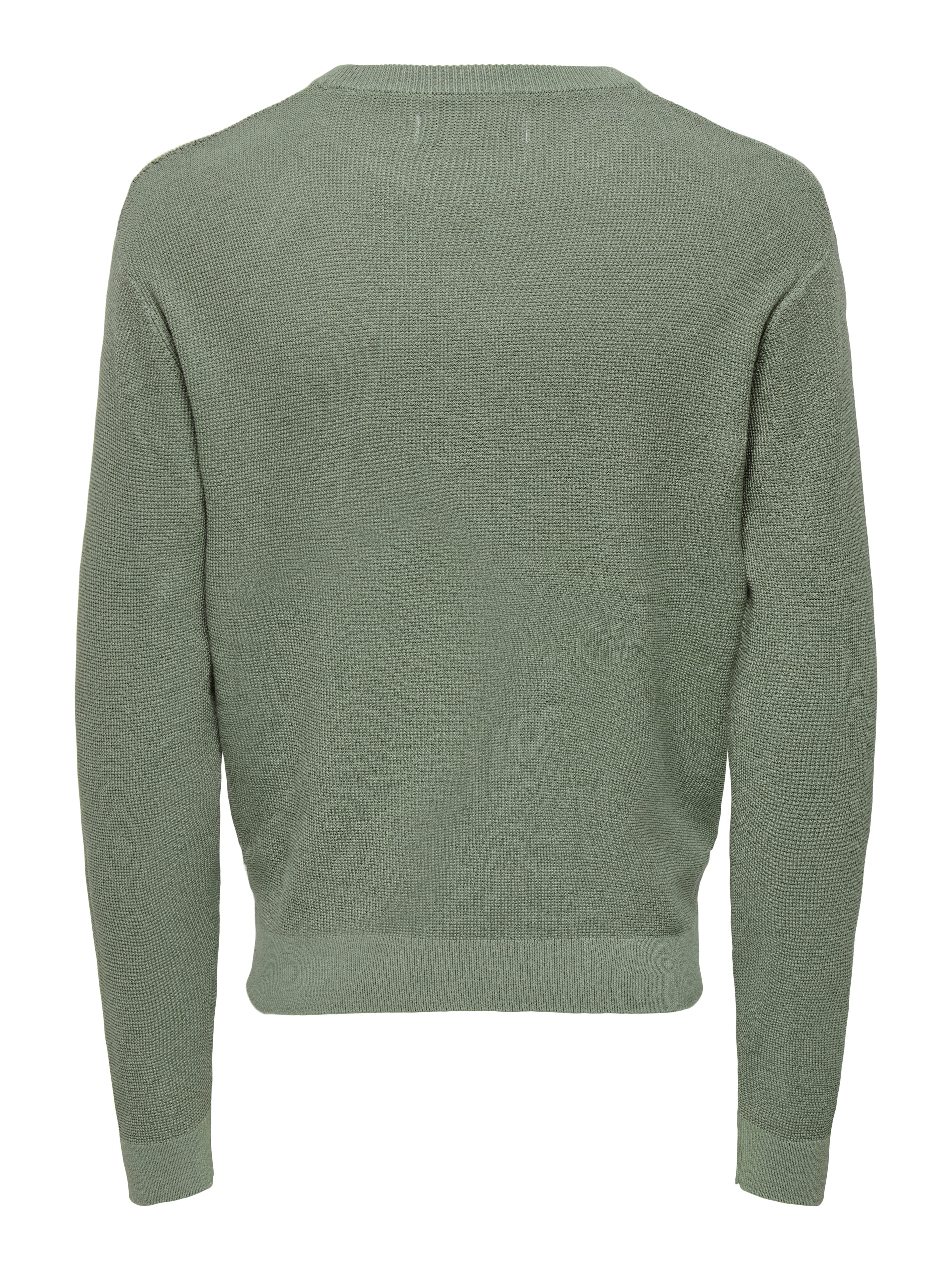 ONLY & SONS Rundhalspullover ONSTONY DS 12 LS WAFFLE CREW KNIT Baumwolle, relaxed fit