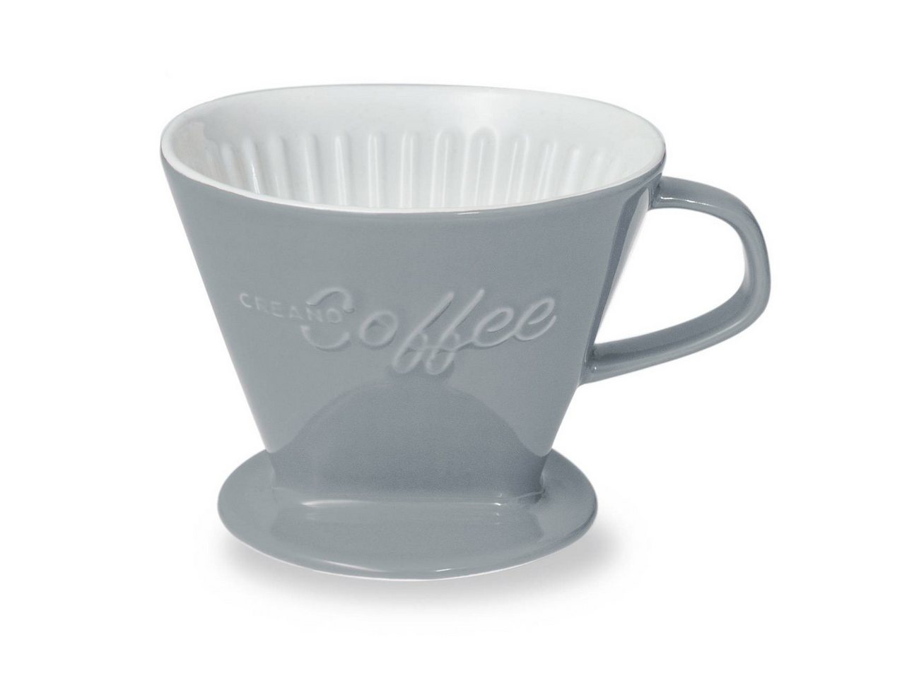 Creano Handfilter Creano Porzellan Kaffeefilter (Steingrau), Porzellan, für Filtergröße 4