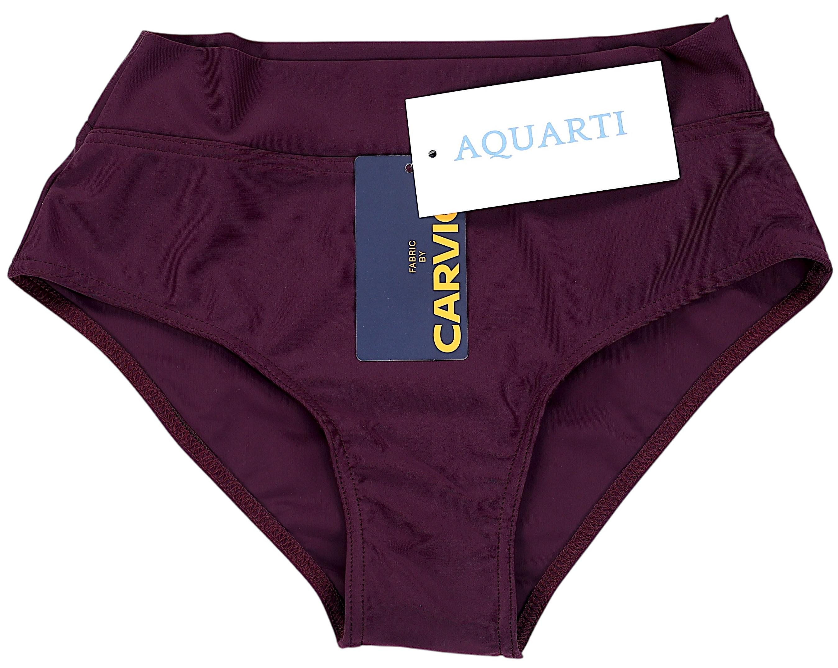 Aquarti Bikini-Hose Unterteil High Waist mit Umschlagbund
