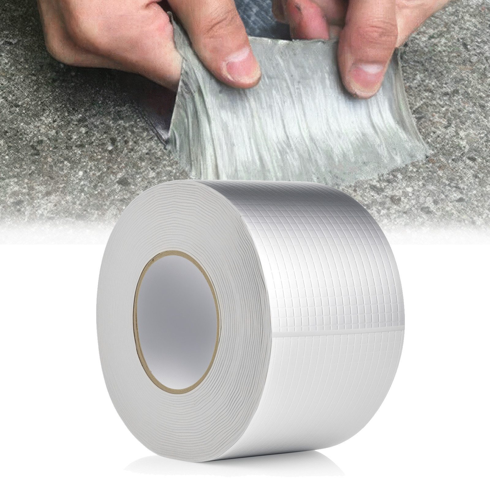 BlingBin Dichtungsband Selbstklebendes Aluminium Butyl-Reparaturband, (1 Stück, 1-St., 10 cm x 5 m x 1 mm), wasserdicht zum Abdichten und Befestigen gegen Undichtigkeiten