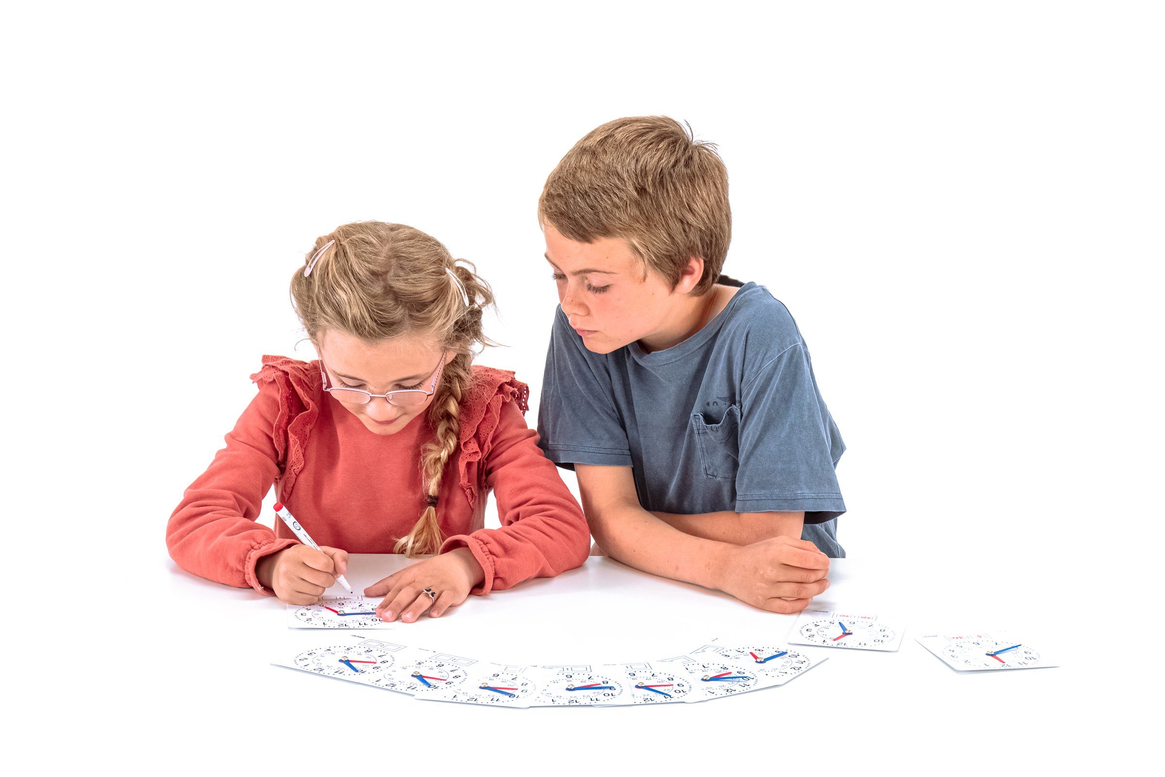 Wissner® aktiv lernen Lernspielzeug Folienuhrensatz (10 Stück), Uhrzeit lernen (Analog & Digital) (10-St)