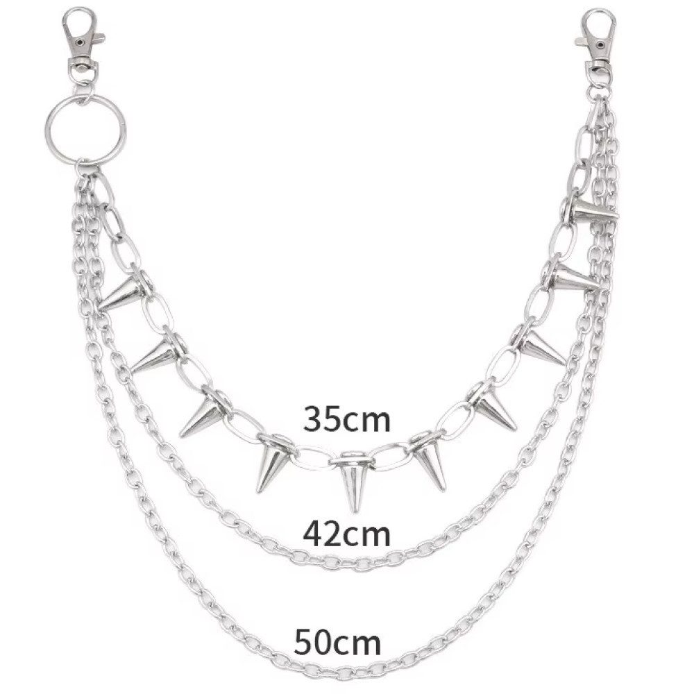 Ware aus aller Welt Hosenkette Punk Hosenkette mit Nieten Mehrreihig Geldbörsenkette Biker-Kette, (1-tlg)