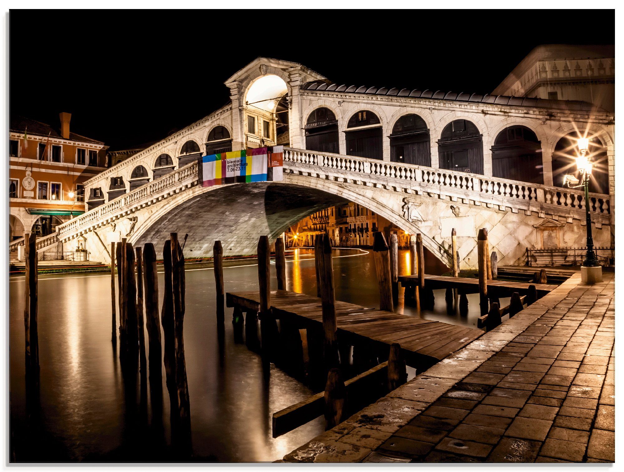 Artland Glasbild Venedig Canal Grande & Rialto Brücke II, Brücken (1 St), in verschiedenen Größen