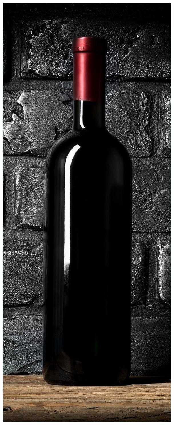 Rotwein-Flasche Memoboard Wallario am Abend