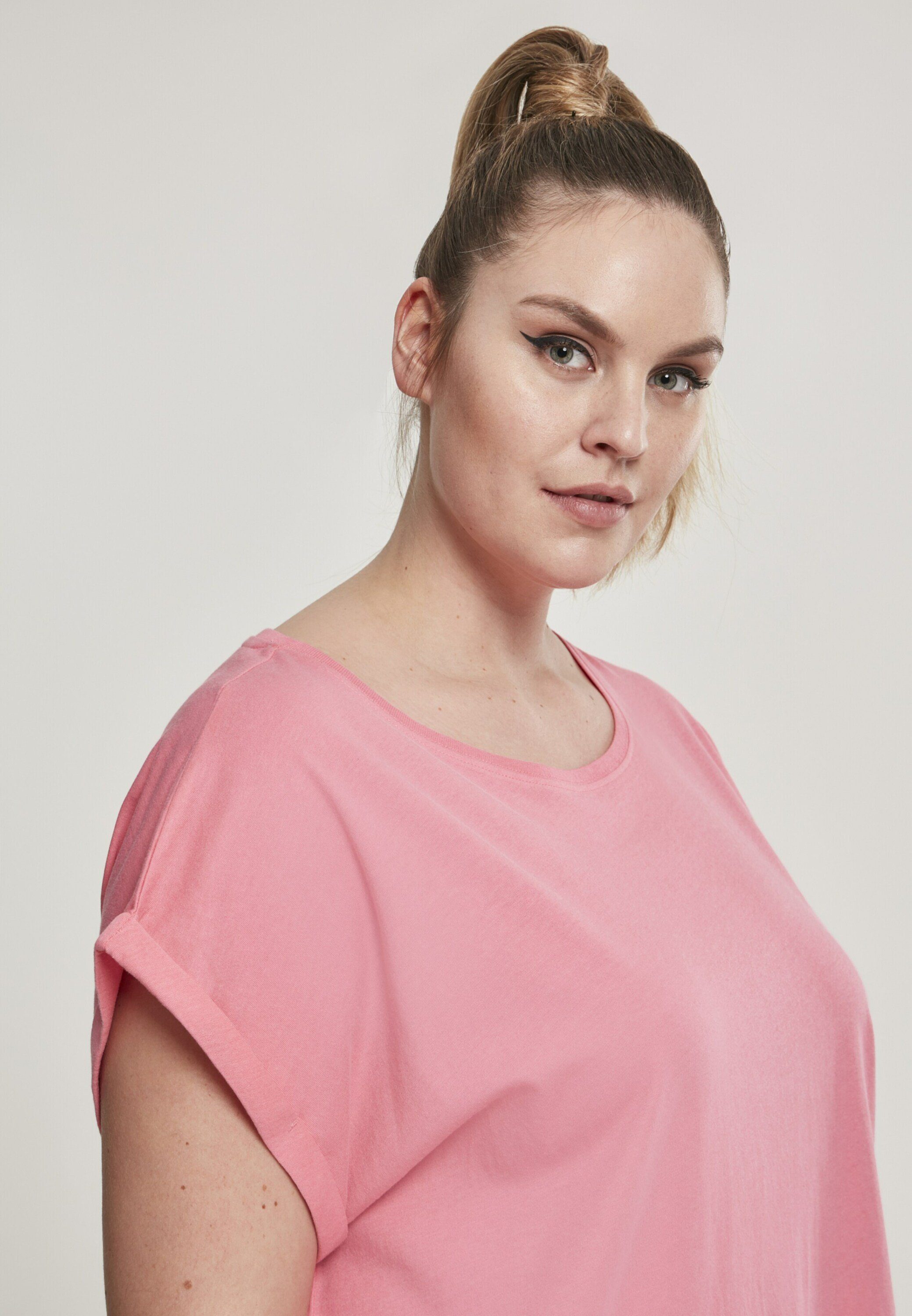 URBAN CLASSICS T-Shirt (1-tlg) Plain/ohne Details, Weiteres Detail TB771 pinkgrapefruit Extended Shoulder