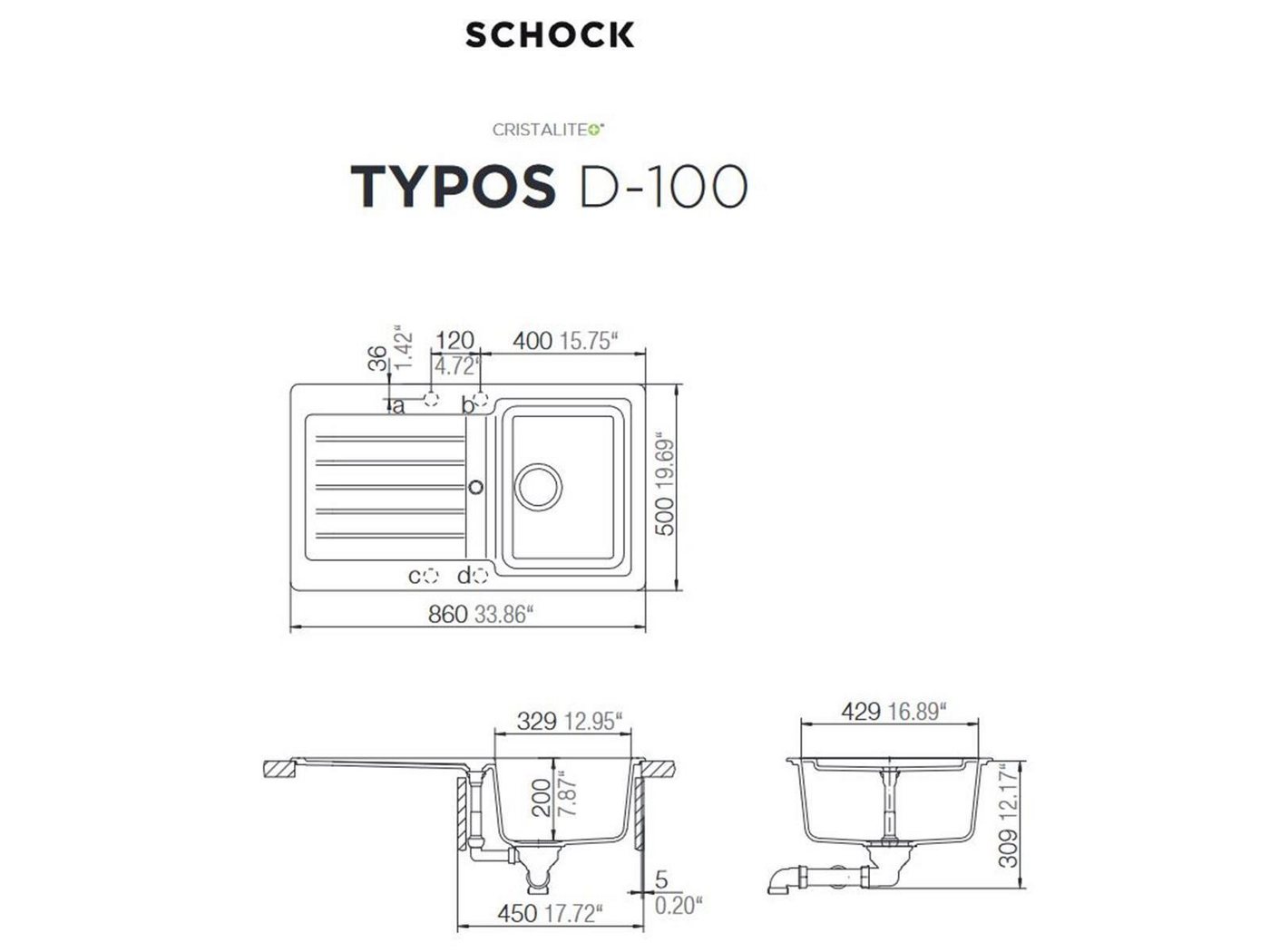 Thumbnail - Schock Einbauspüle Einbauspüle Typos D-100 A Croma - Auflagespüle