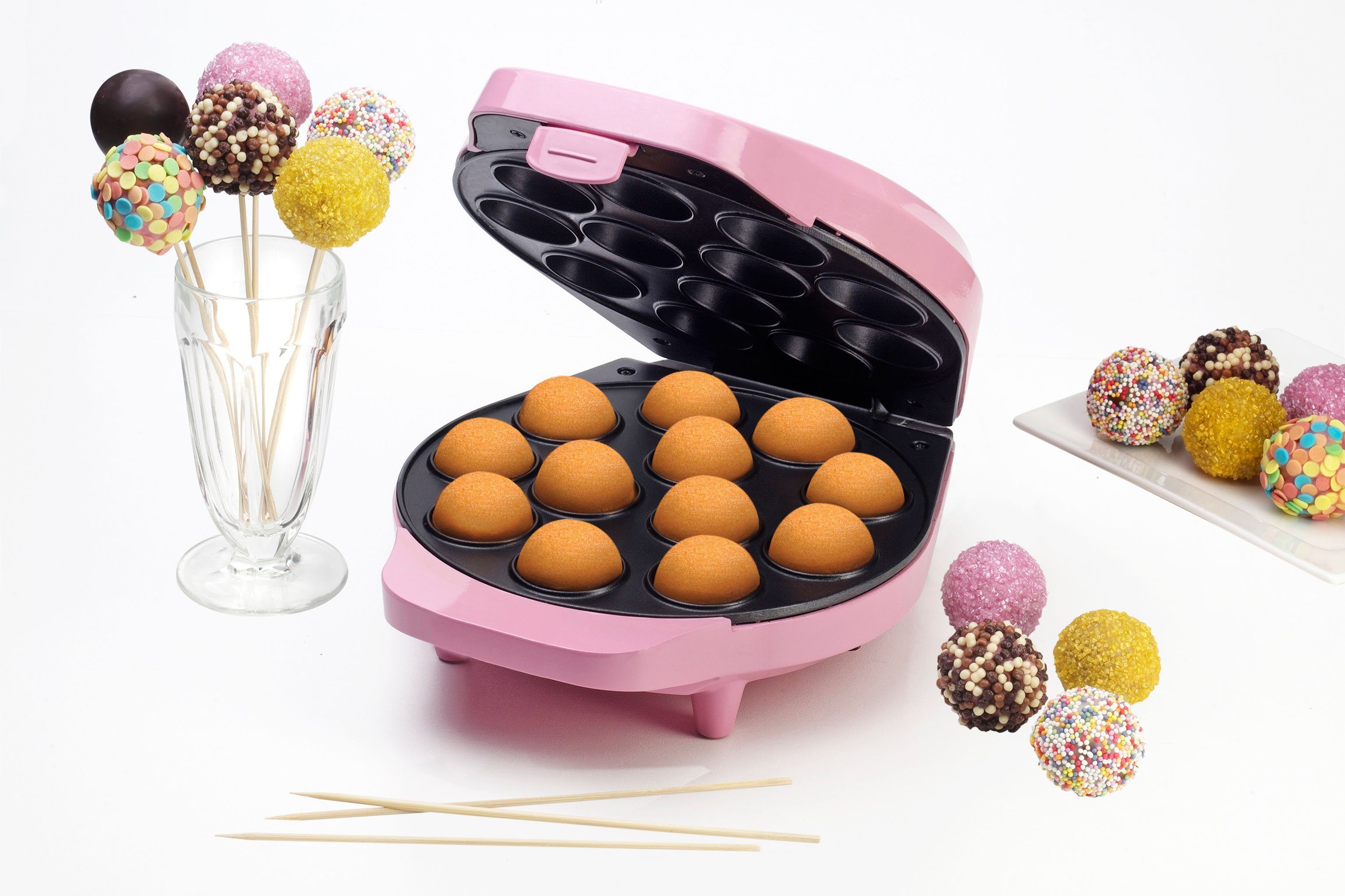 bestron Cakepop-Maker DCPM12 im Rosa 700 W, Retro Design, Dreams, Sweet Antihaftbeschichtung