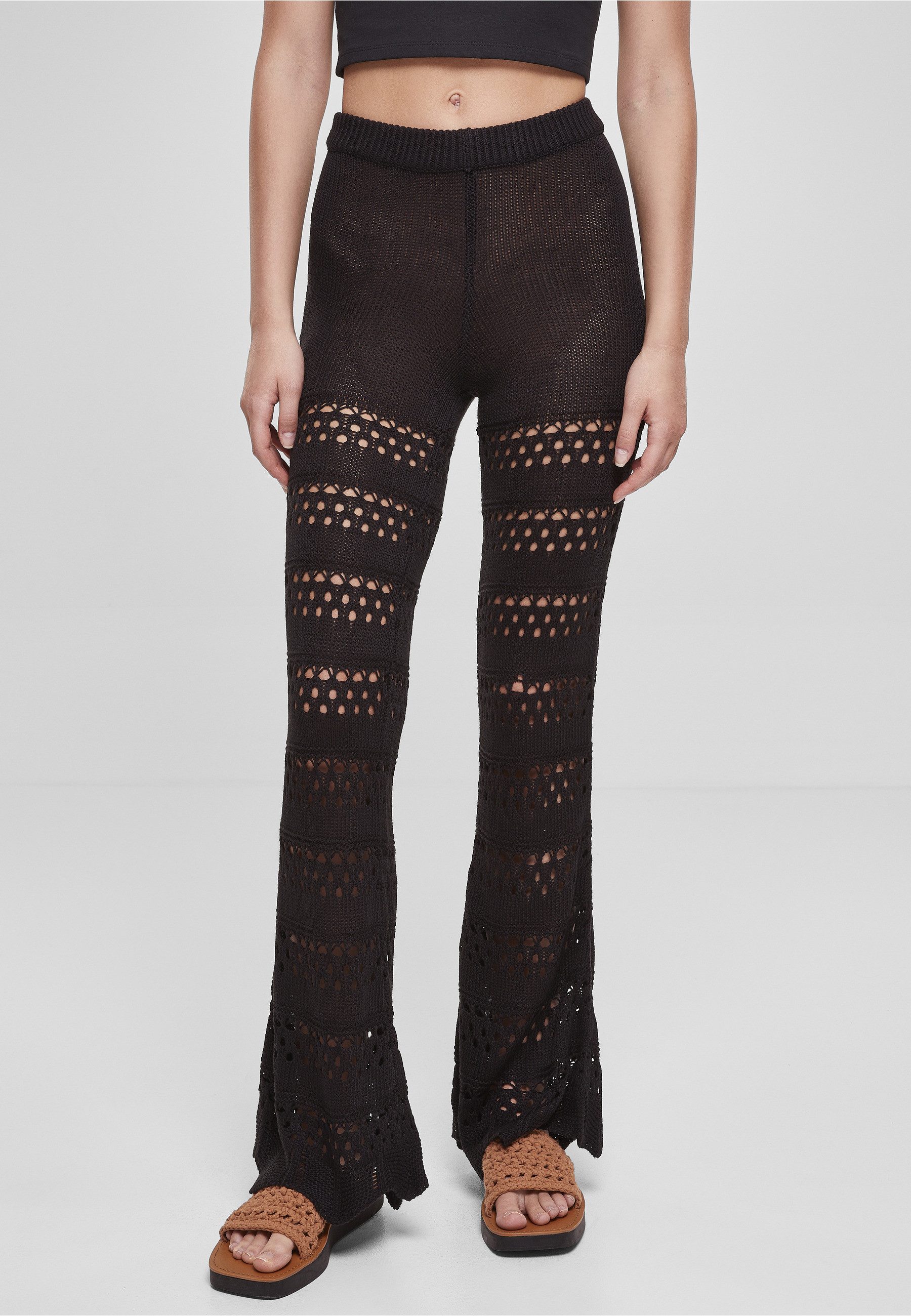 URBAN CLASSICS Leggings Urban Classics Damen Ladies Flared Crochet Knit Leggings (1-tlg) – Bild 5 von 5