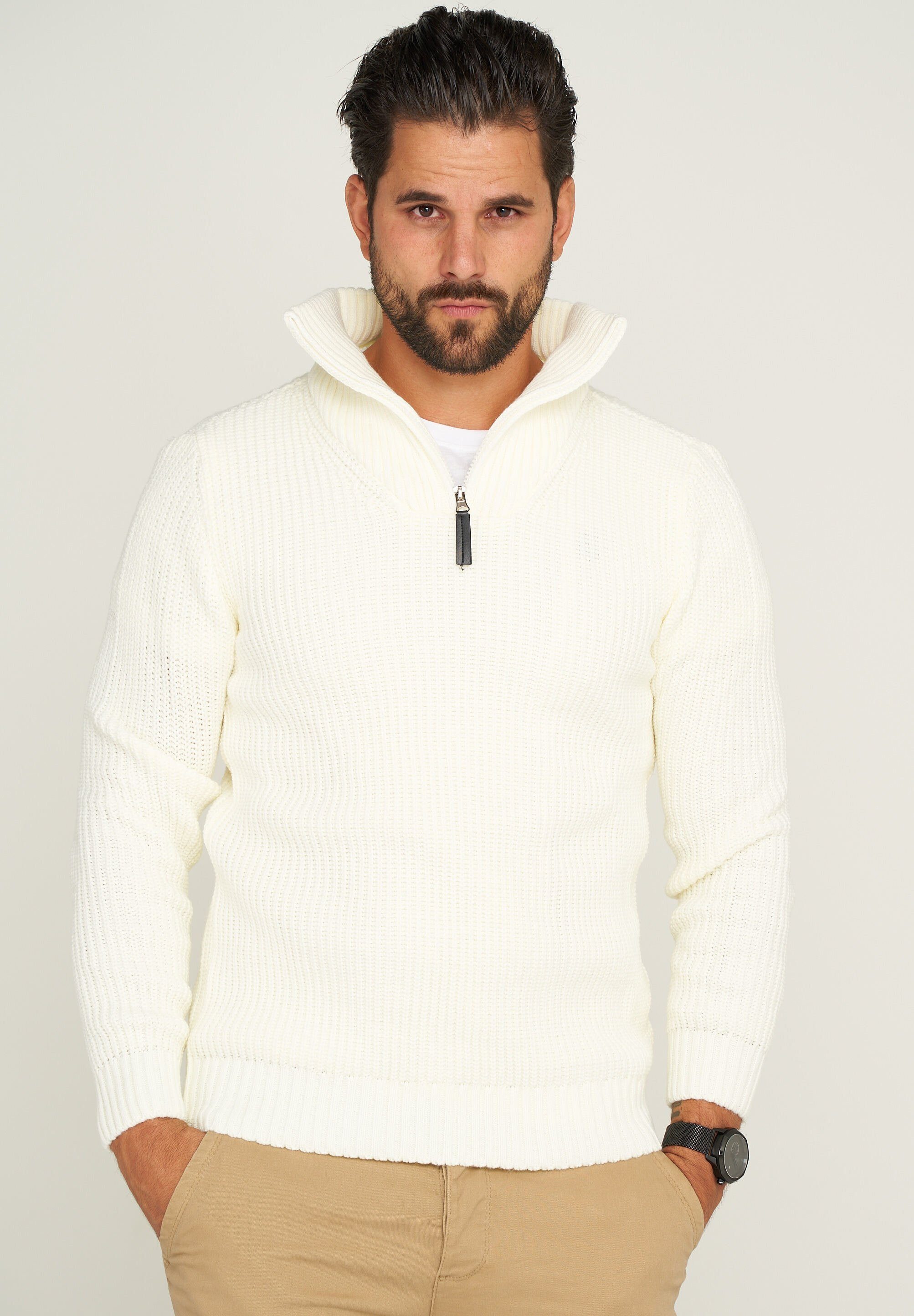 CARISMA Strickpullover CRHAMAR Grobstrick Muster Troyer günstig online kaufen
