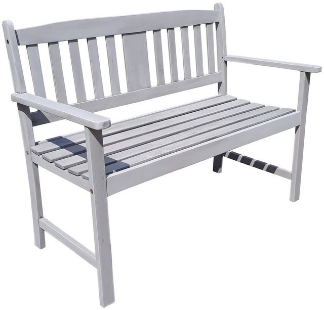 Garden Pleasure Holz-Gartenbank Stirling 2-Sitzer Grau lackiert 86 x 110 x 56,5 cm