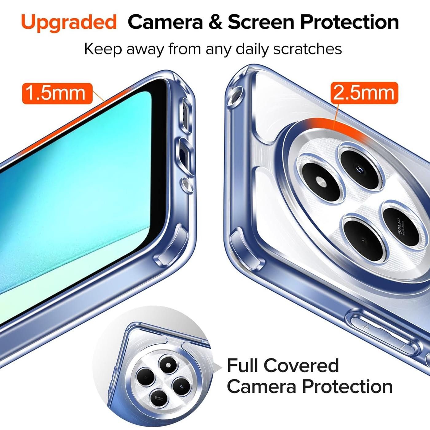 CoolGadget Handyhülle Transparent Ultra Slim Case für Xiaomi Redmi 14C 6,88 Zoll, Silikon Hülle Dünne Schutzhülle für Redmi 14C / Poco C75 Hülle – Bild 2 von 5