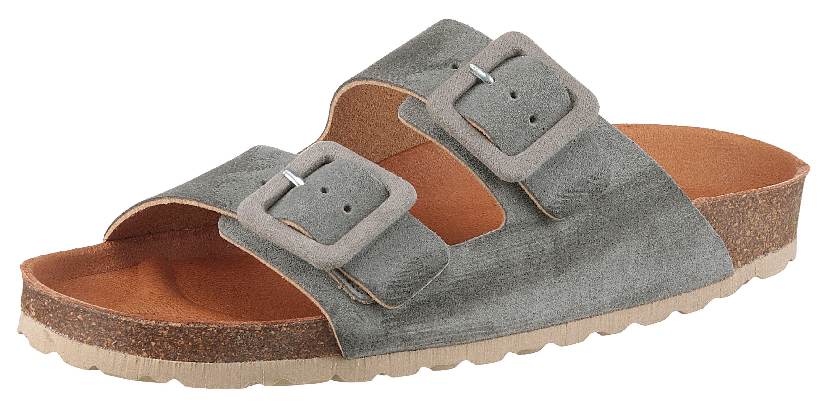 VERBENAS Randell Velour Pantolette, Sommerschuh, Schlappen, Hausschuh, Urla günstig online kaufen