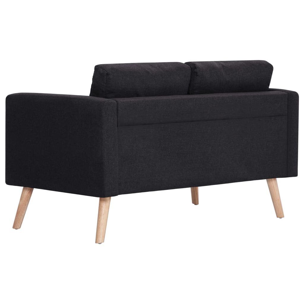 vidaXL Stoff 2-Sitzer-Sofa Sofa Couch Schwarz