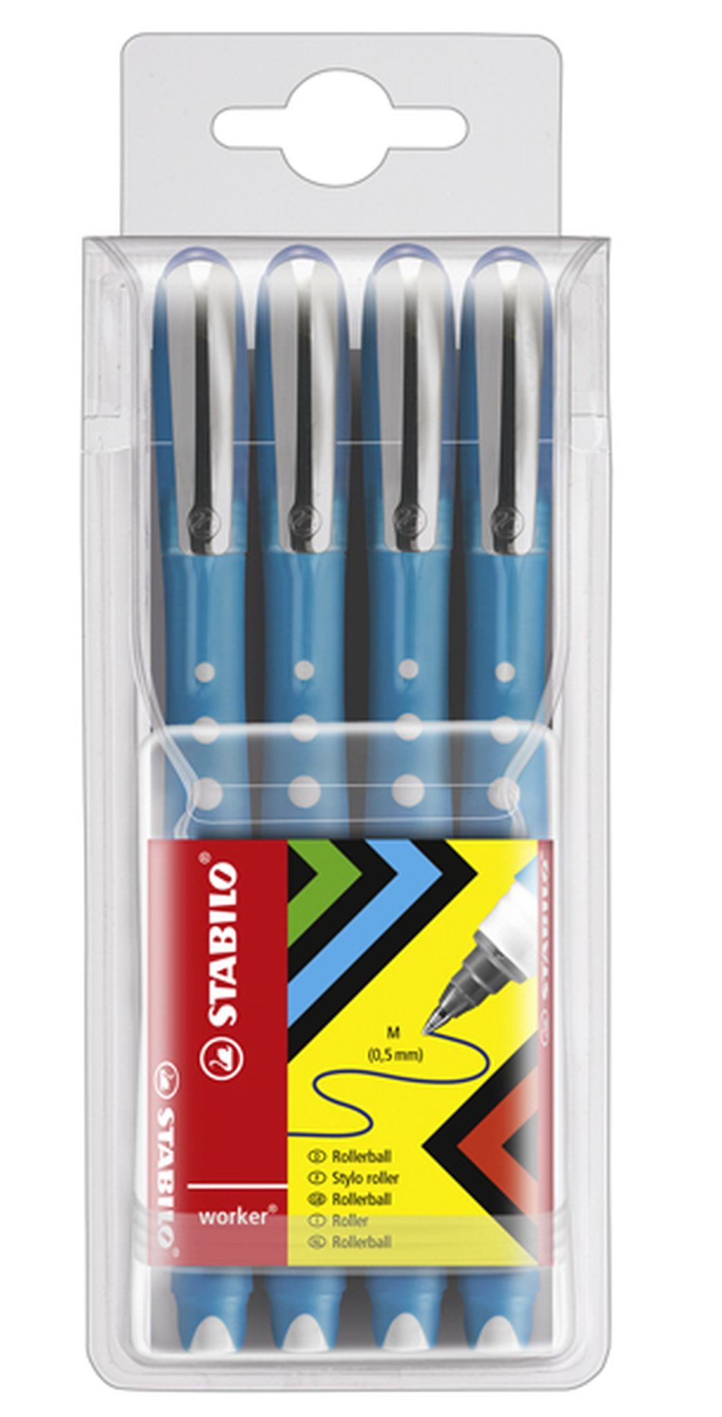STABILO Tintenroller STABILO worker+ colorful 4er Etui blau