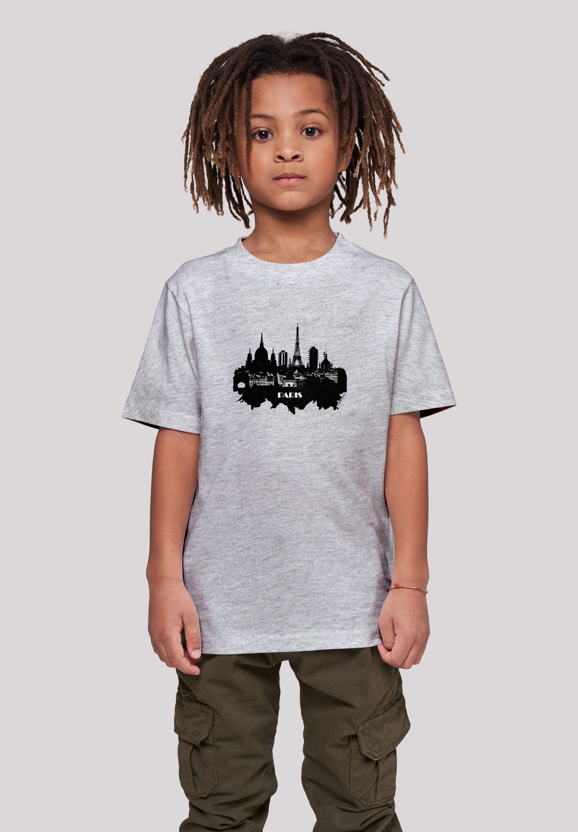 heather TEE grey F4NT4STIC T-Shirt Print PARIS SKYLINE UNISEX