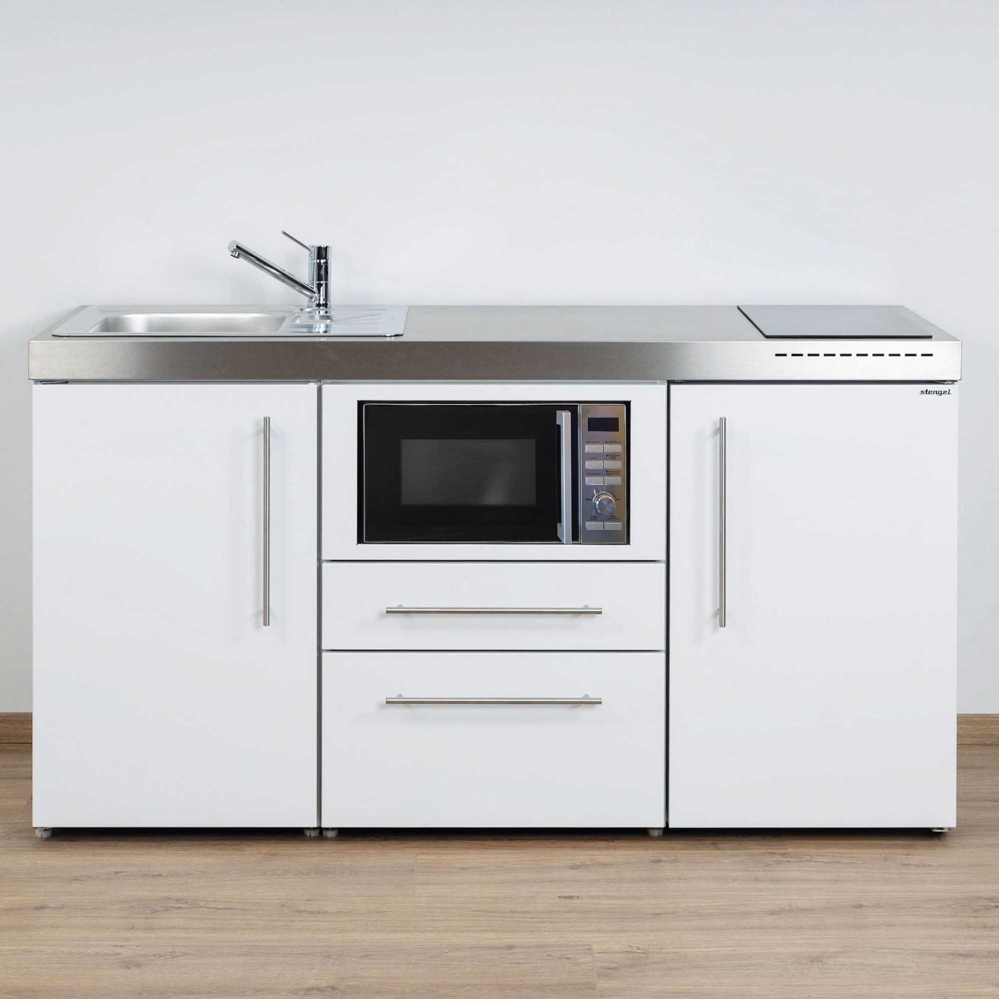 Stengel Küchenzeile 160 cm Premiumline MPM 160 A Singleküche mit E-Geräten, Kleine Kompaktküche mit Geräten
