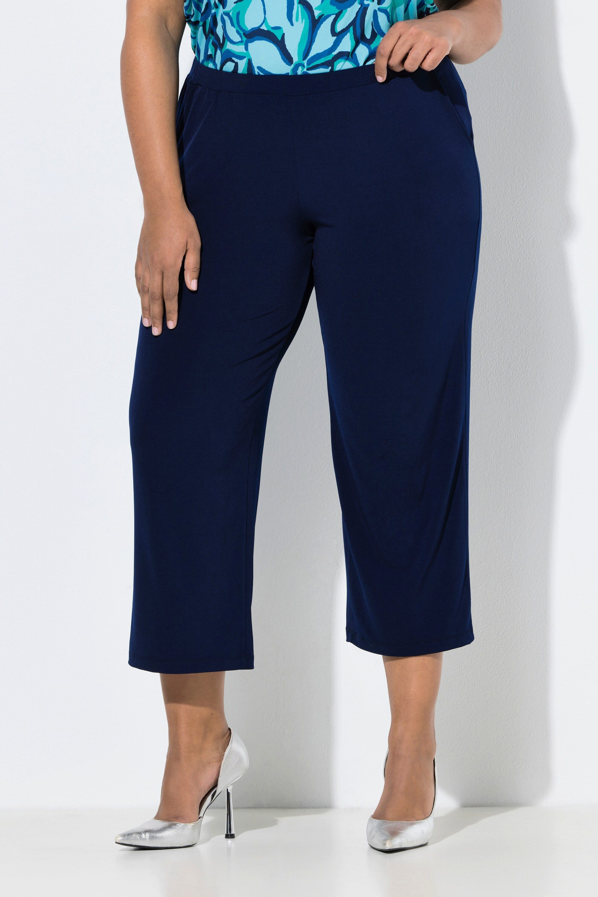 Ulla Popken Schlupfhose 7/8-Jerseyhose gerades Bein Elastikbund günstig online kaufen