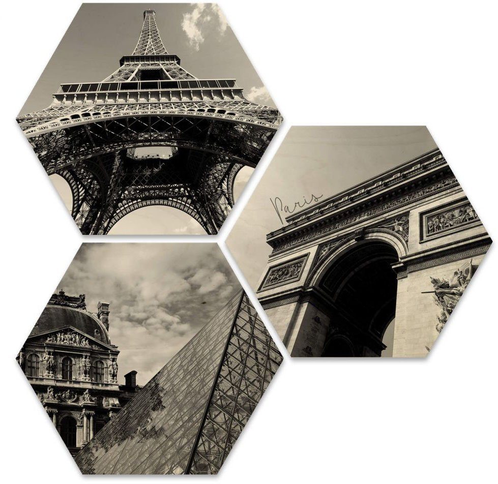 Wall-Art Stadt Collage, Impression St) (Set, Paris Bilder 3 Mehrteilige