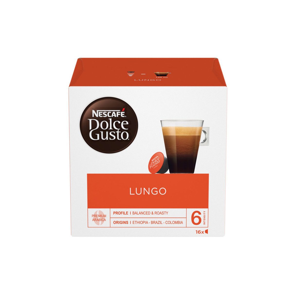 NESCAFE Kaffee Kaffeekapseln NESCAFÉ® Dolce Gusto® Lungo, 16 Stk.