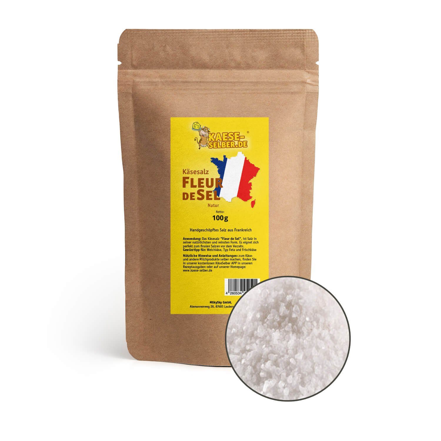 KAESE-SELBER.DE Back-Set Fleur de Sel Meersalz 100 g, (1-tlg)