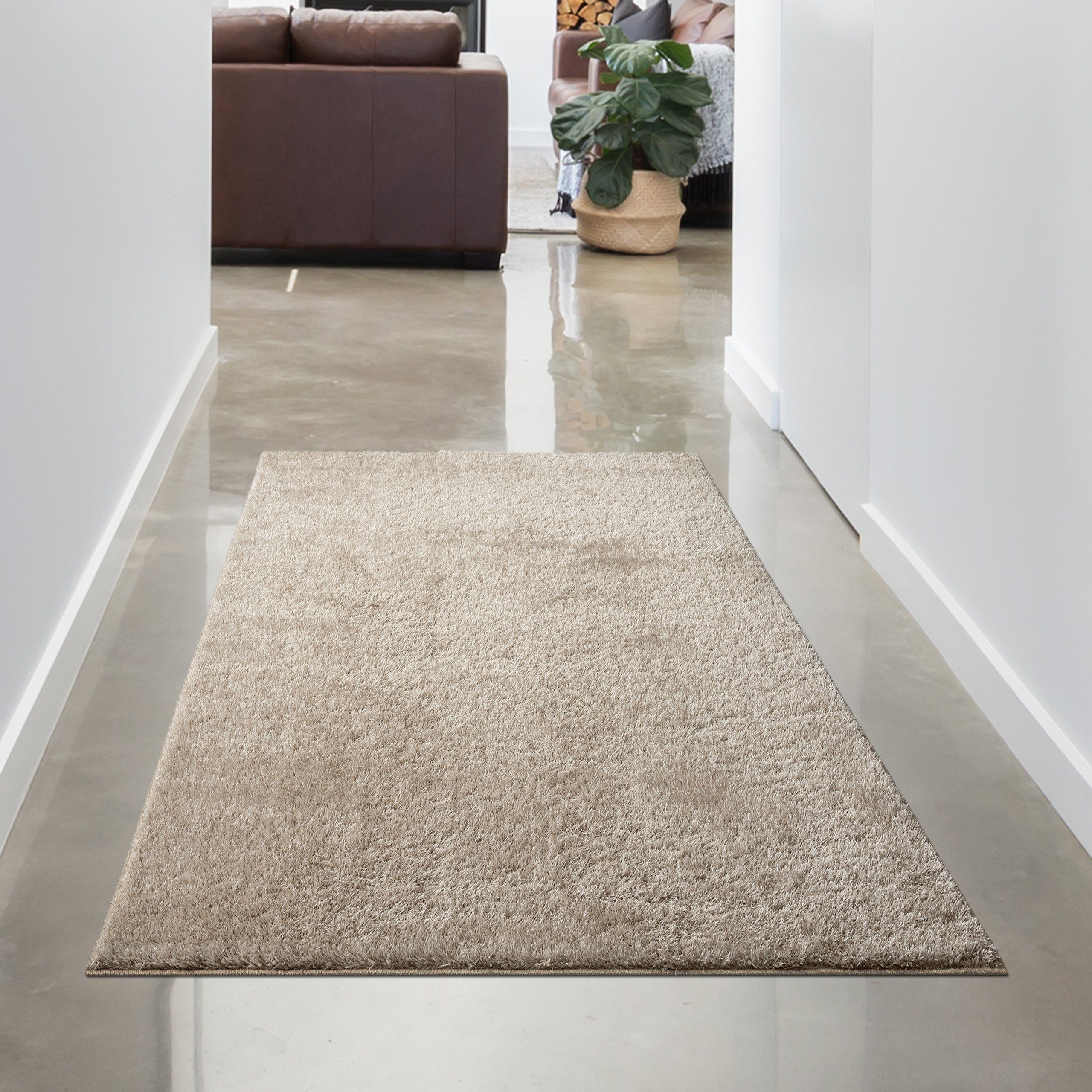 Teppich Glamour Teppich Hochflor flauschig warm • glänzend-schimmernd,  Carpetia, rechteckig, Höhe: 30 mm