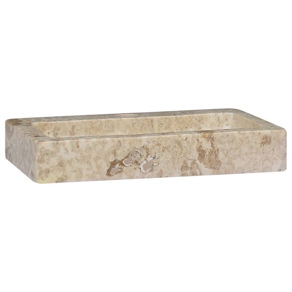 vidaXL Waschbecken NA Waschbecken Creme 38x24x6,5 cm Marmor
