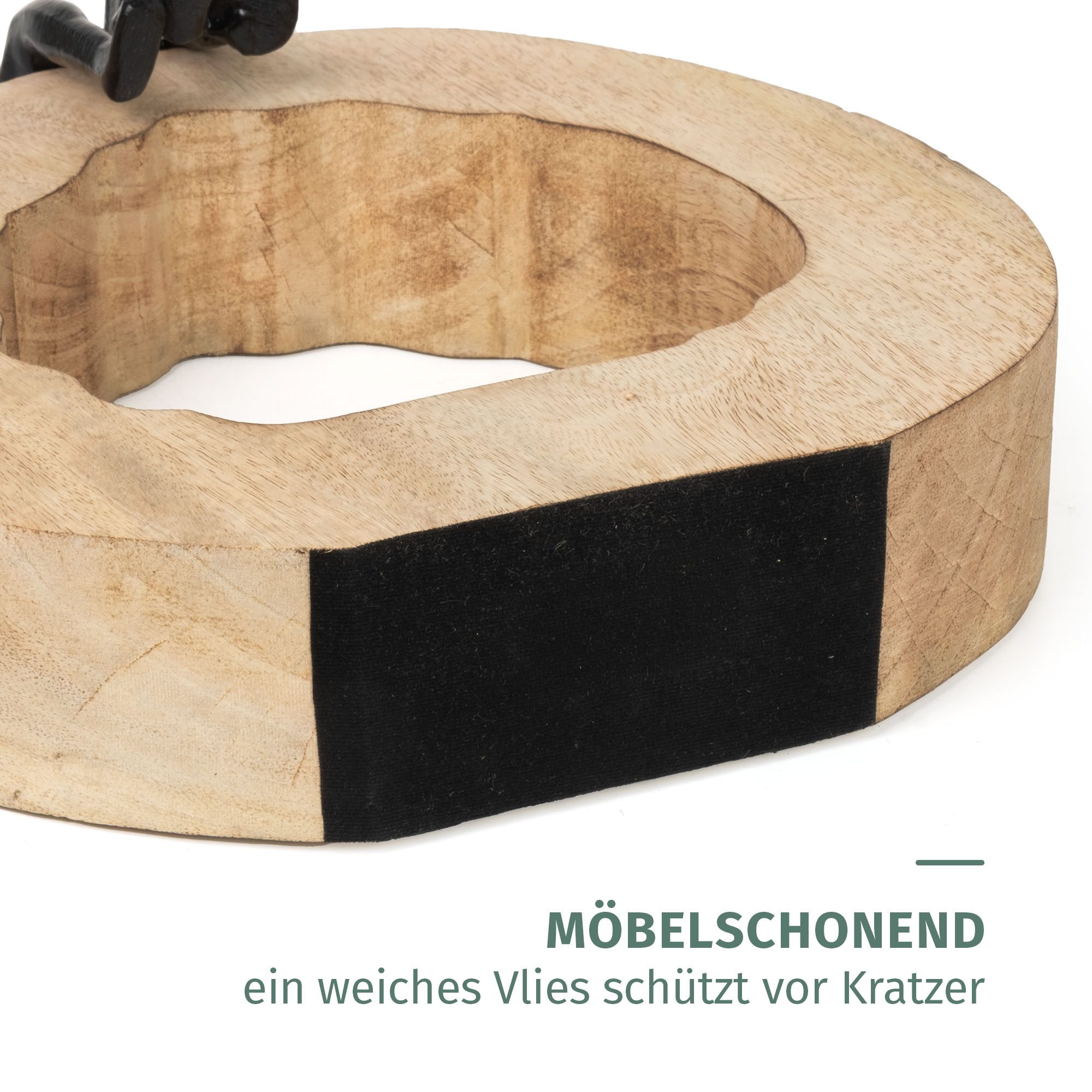 Moritz Skulptur Dekofigur Be Together Schwarz 36 cm aus Mangoholz und Aluminium Modern – Bild 4 von 5