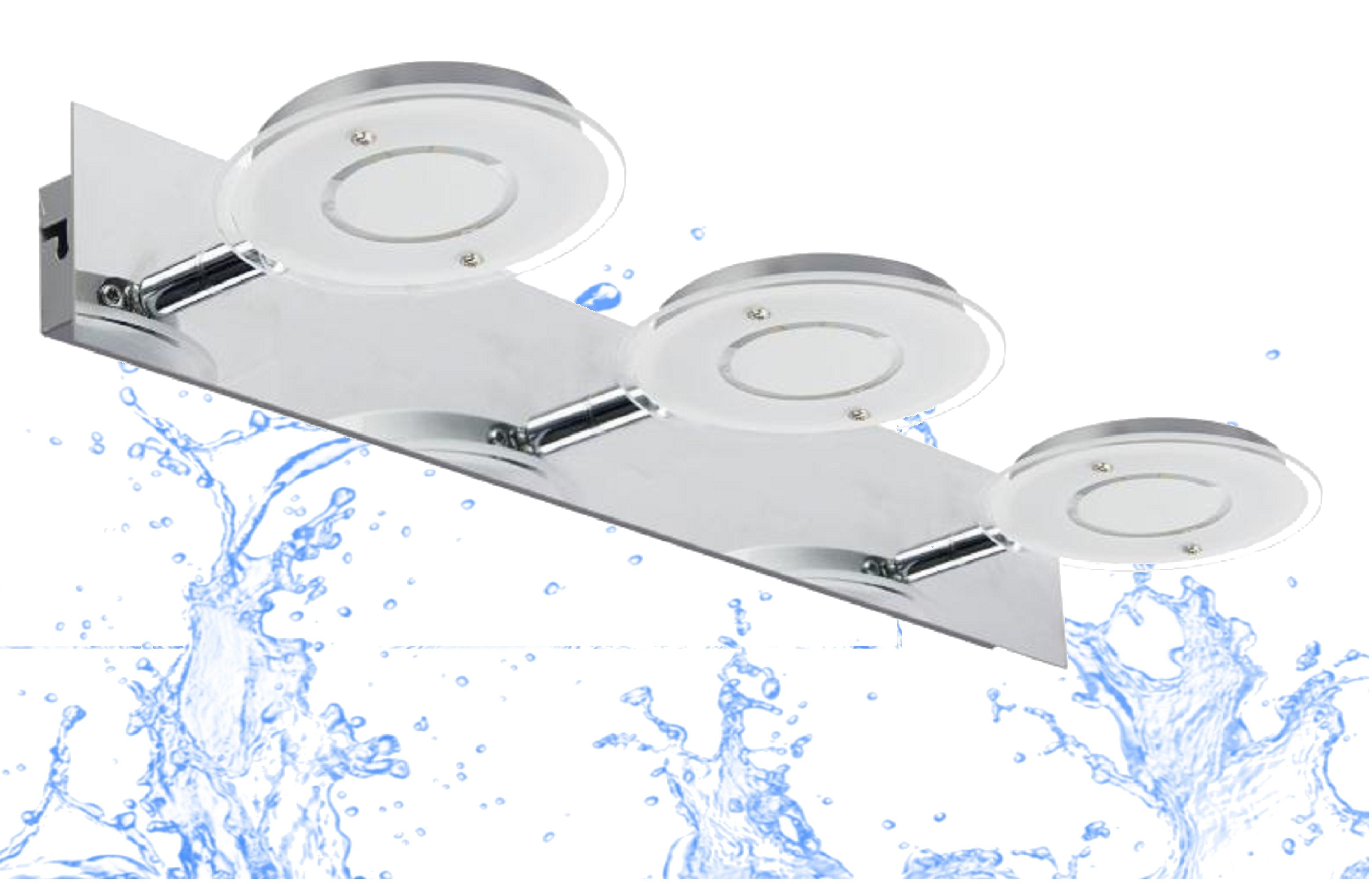 TRANGO LED Deckenleuchte, 2114 Modern 3-flammig IP44 Spiegelleuchte *COOL* günstig online kaufen