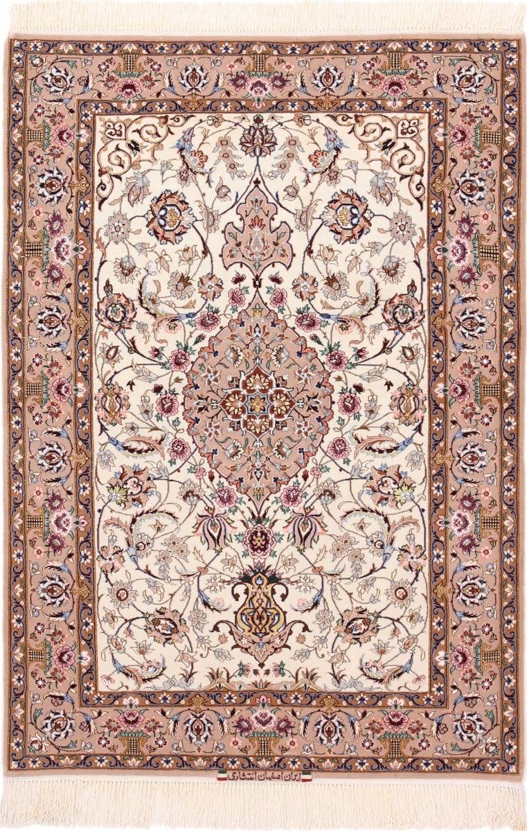 Isfahan mm 8 Handgeknüpfter Höhe: 107x153 Trading, Orientteppich, rechteckig, Nain Orientteppich Seidenkette