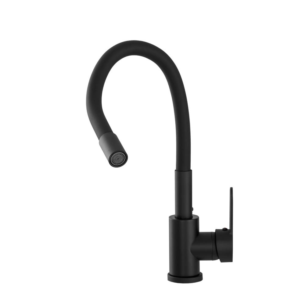 Lavre Spültischarmatur FLEX 2000 Küchenarmatur Flexibel, Einhebelmischer Schwarz 360° Schwenkbereich