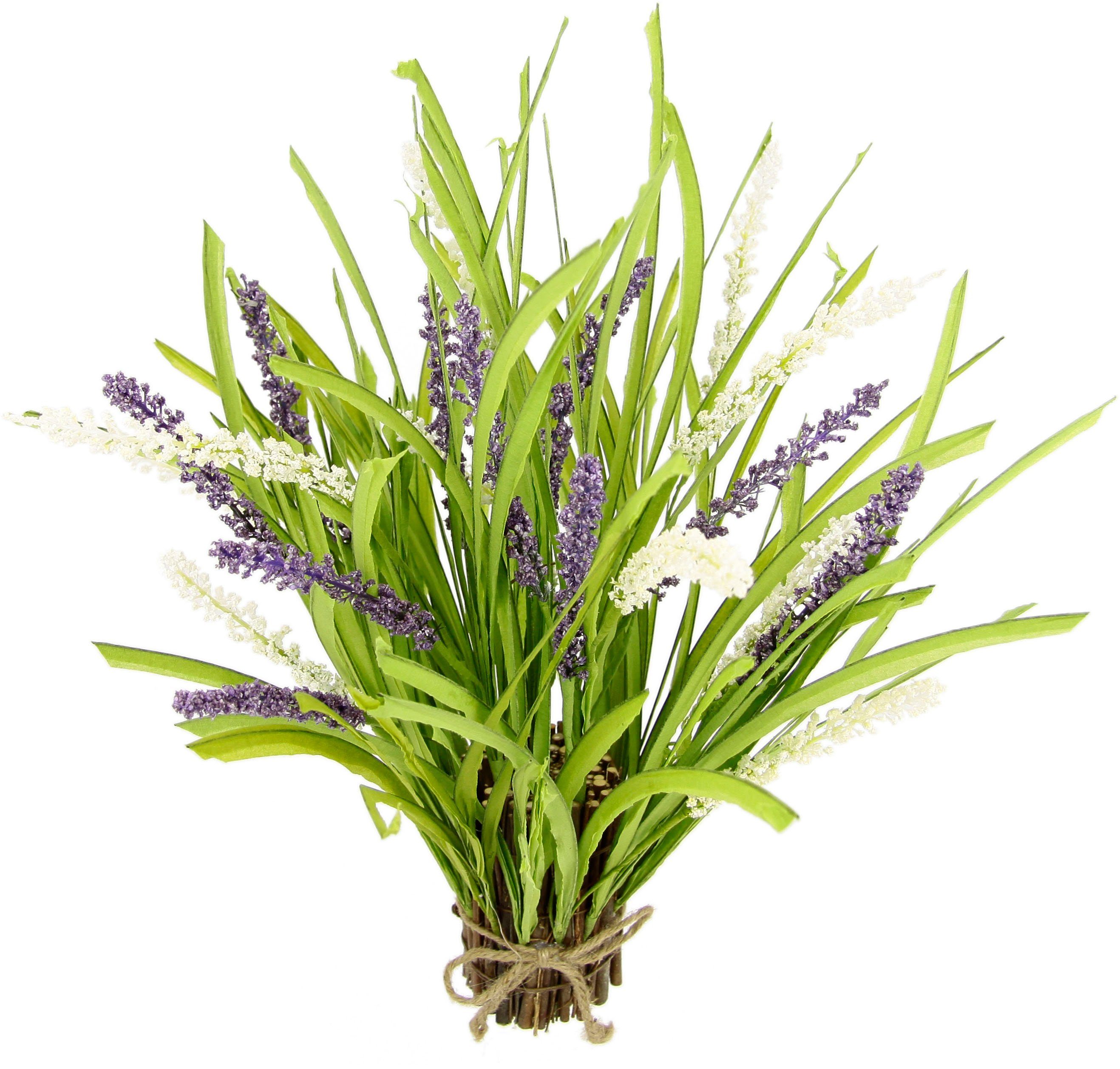 Kunstpflanze Grasbündel, I.GE.A., Höhe 40 cm, Mit Lavendelblüten | Kunstpflanzen