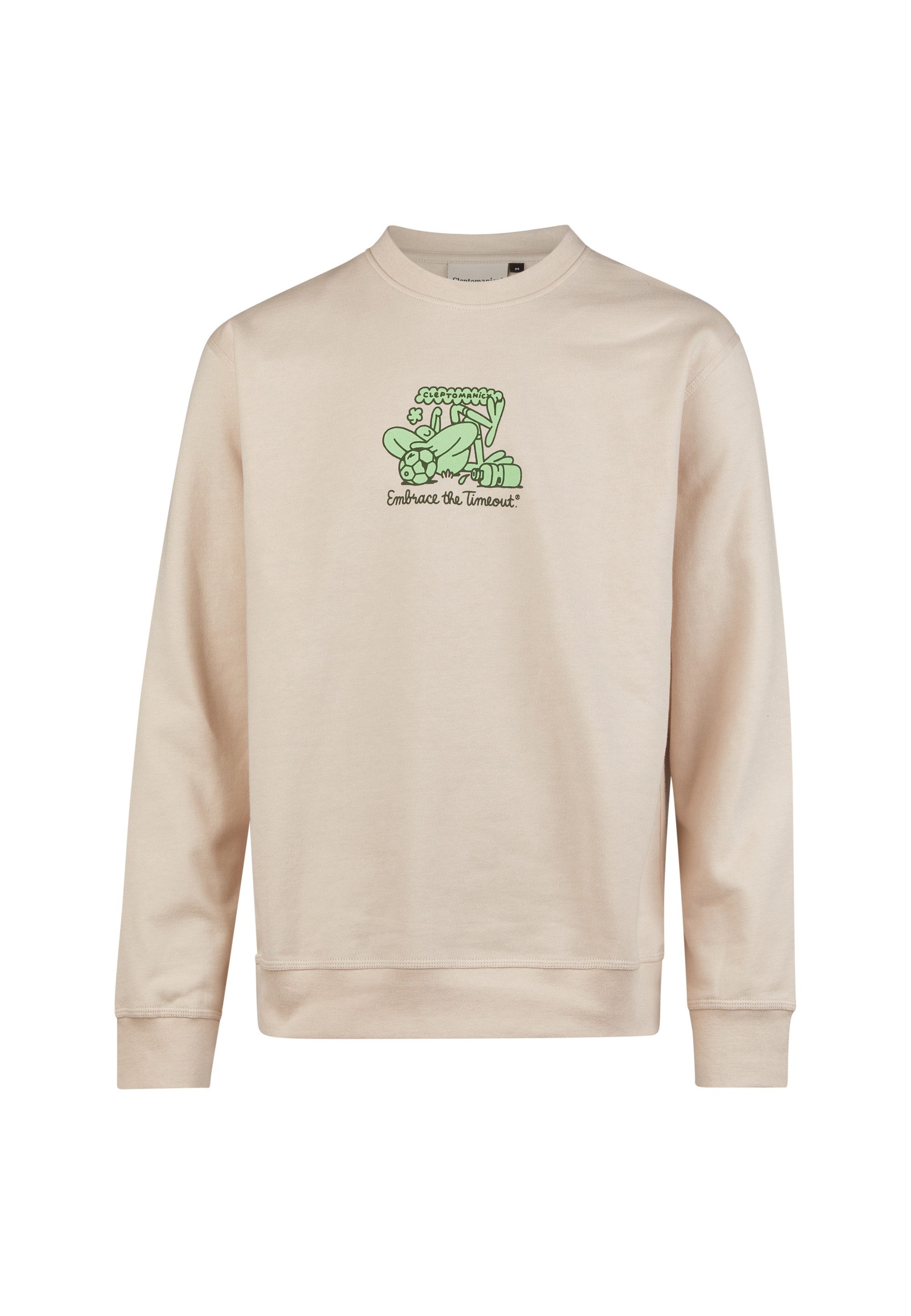 Cleptomanicx Strickpullover Embrace Football mit coolem Print vorne