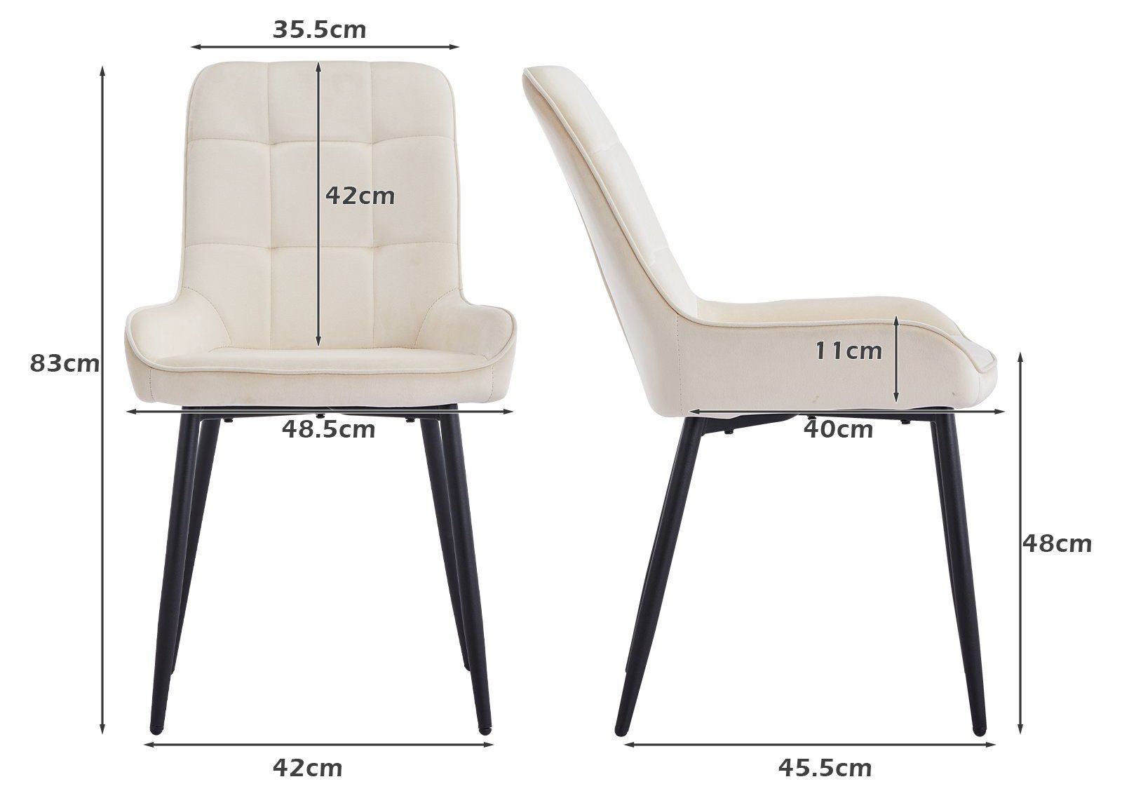 Ofcasa Esszimmerstuhl Polsterstuhl (2er Set), Samt günstig online kaufen